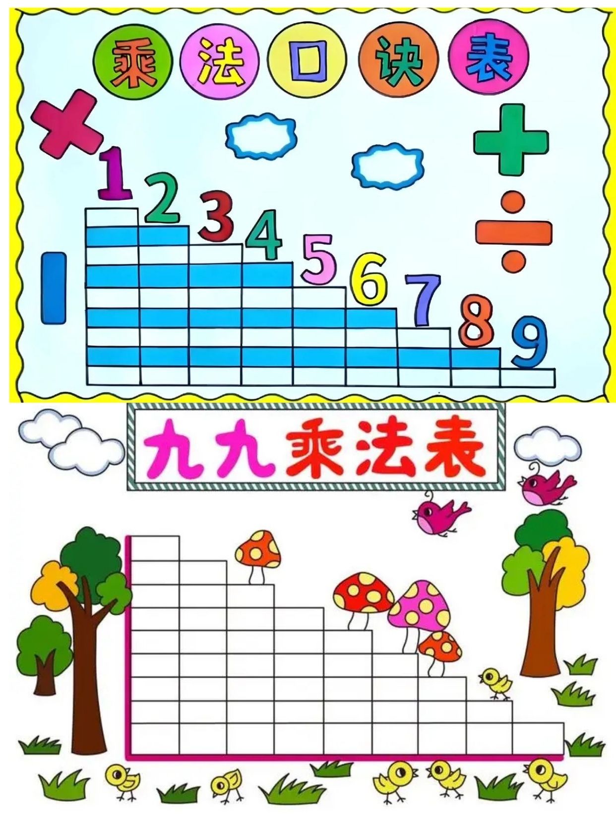 九九乘法表手抄报