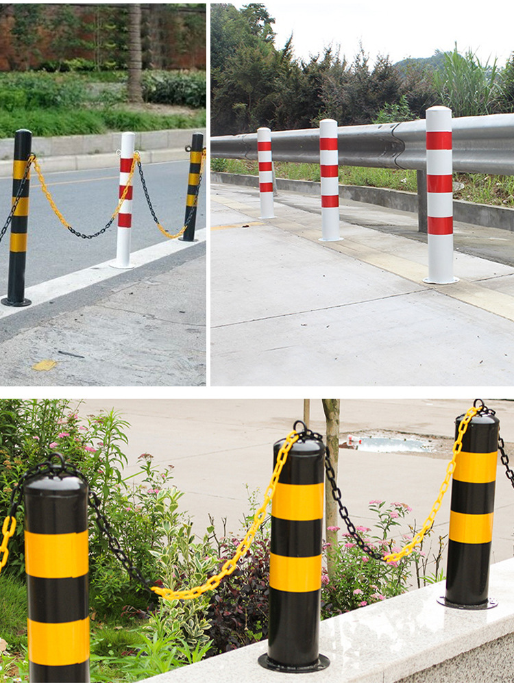 钢管警示柱红白道路交通防撞 柱道口桩停车桩隔离柱防撞杆