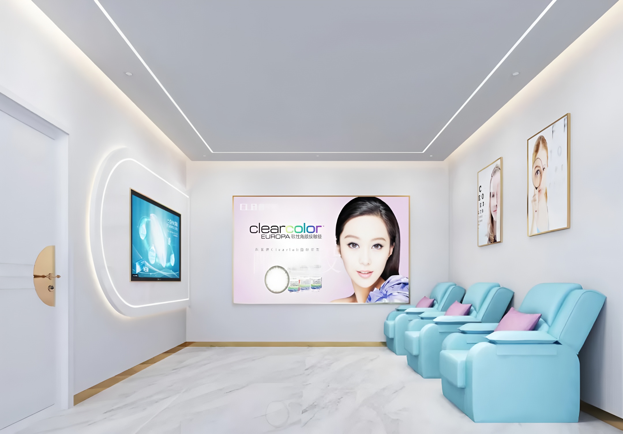 深圳眼科诊所装修公司 眼科门诊装饰 视光中心装修效果图案例
