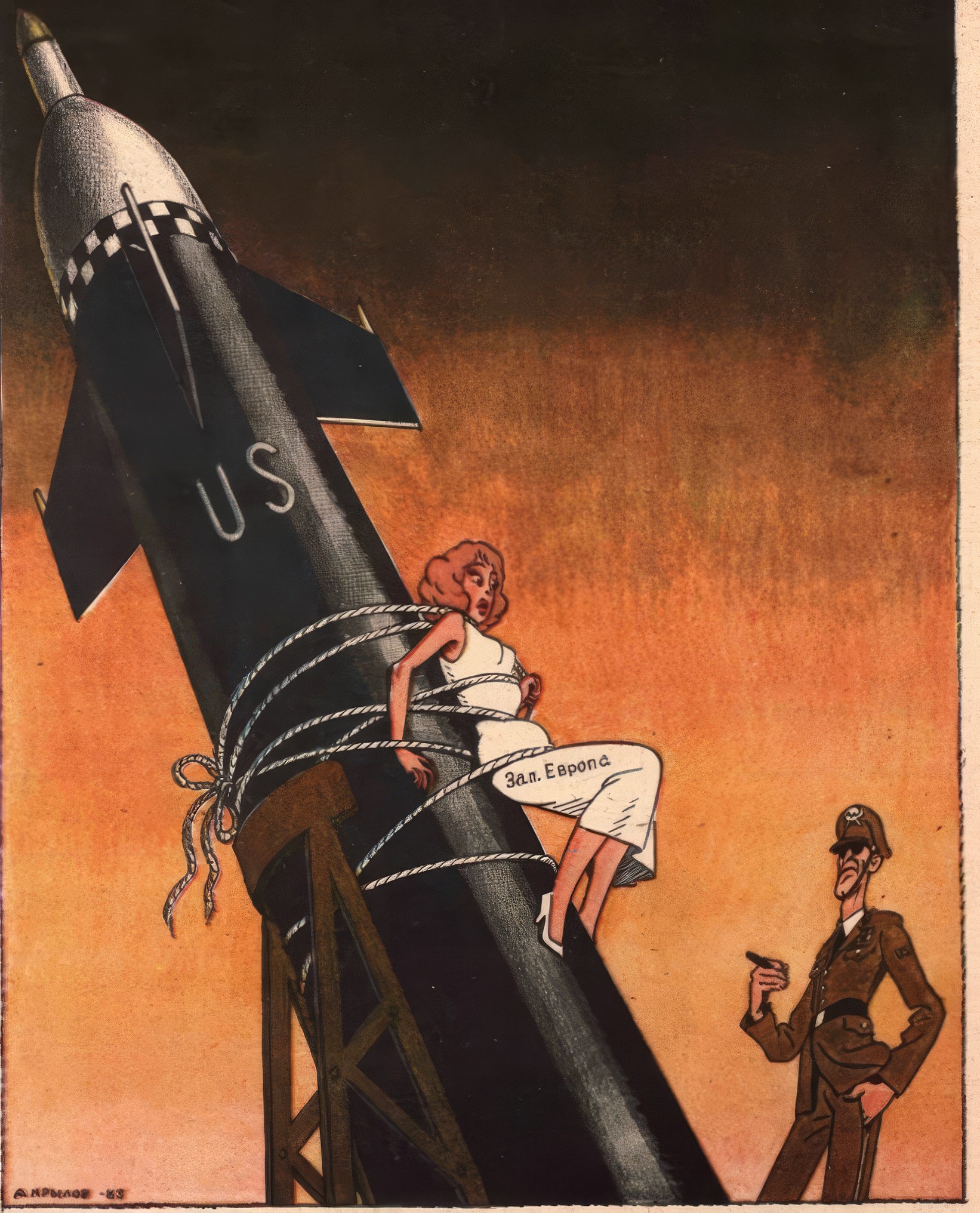 一起来看看冷战时期,苏联讽刺美国漫画