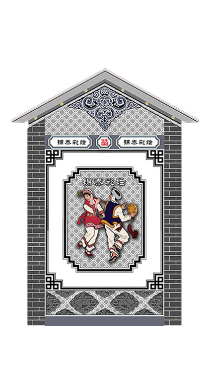 大理白族民居彩绘墙绘墙画制作