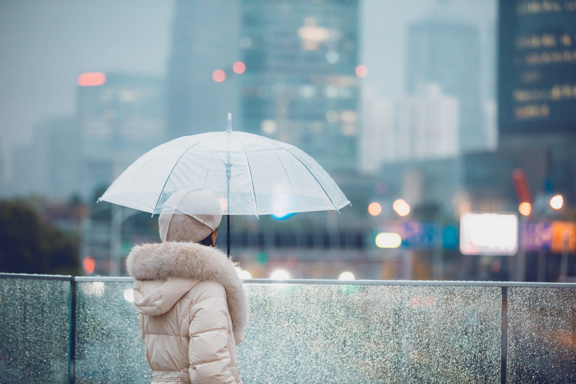 雨中打伞背影的图片图片