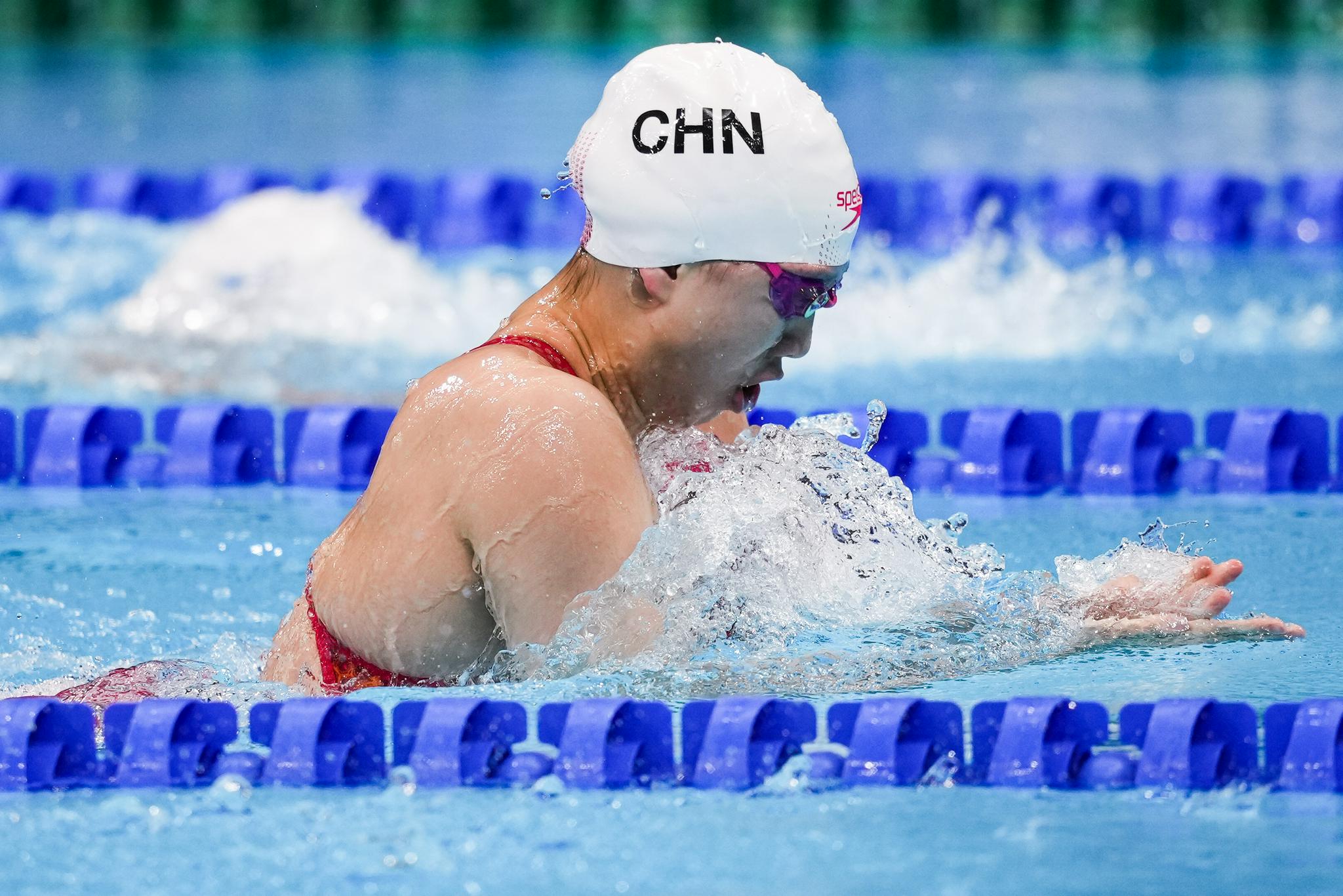 奥运女子100米蛙泳预赛:劈波斩浪,蛙泳女神唐钱婷傲视群芳