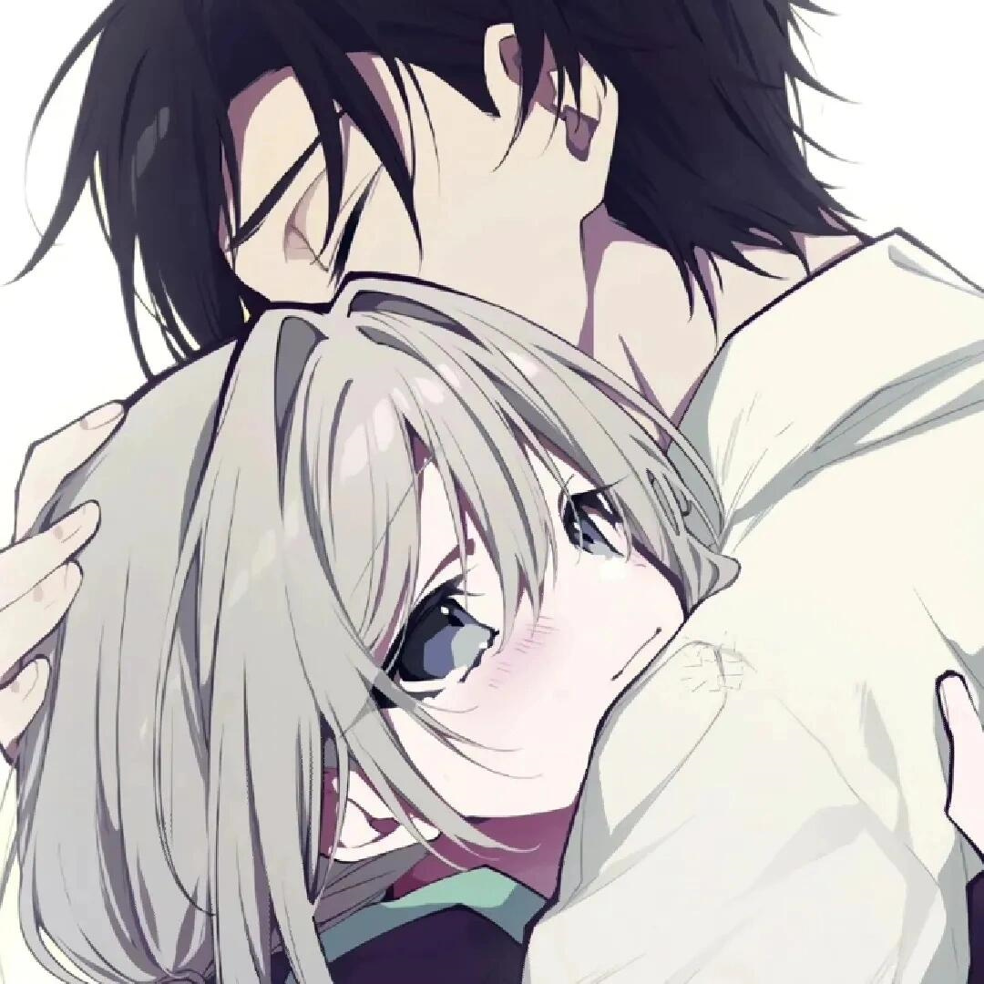 情头|双人拥抱情侣头像超甜动漫