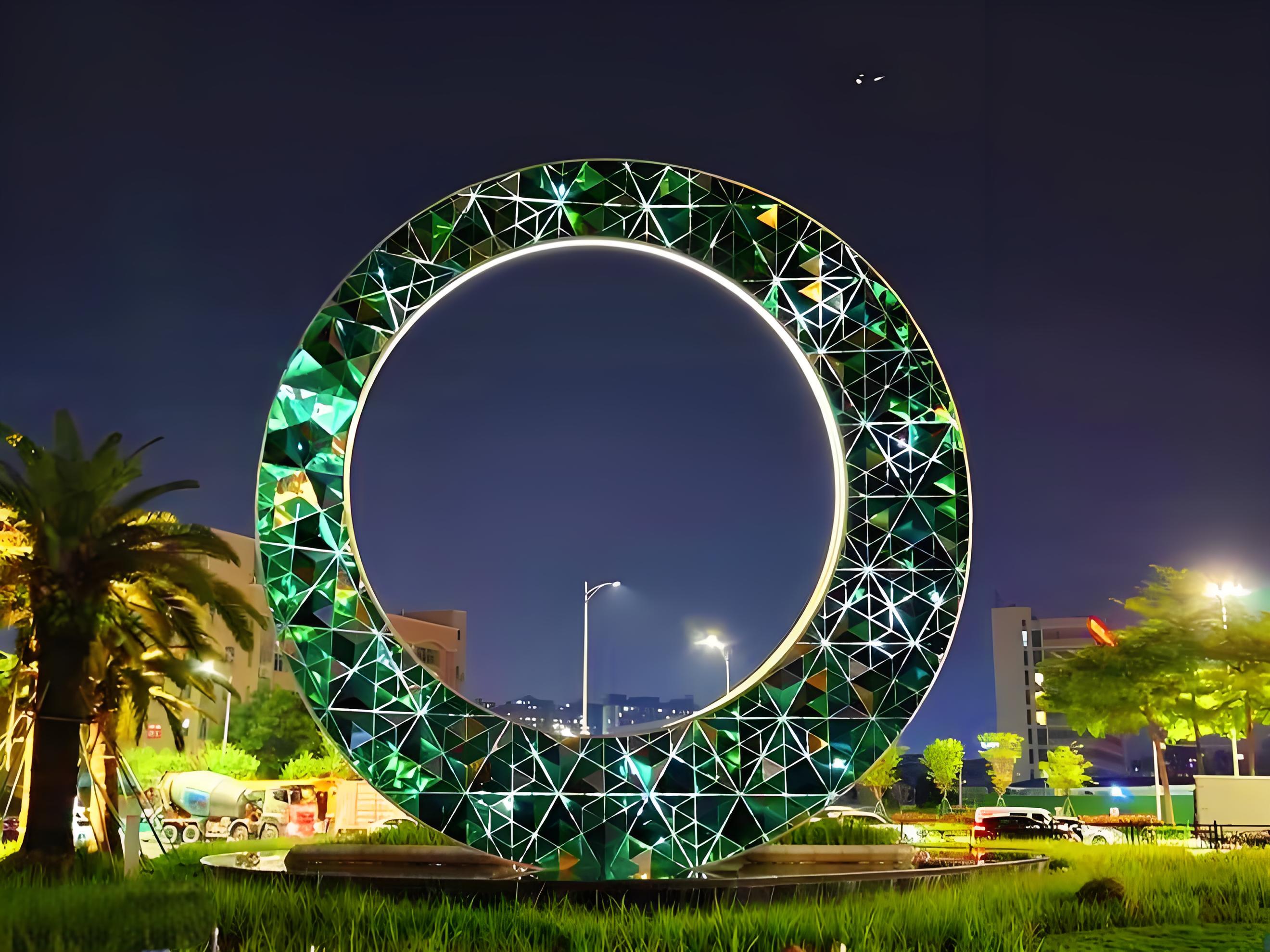 镜面月亮不锈钢雕塑