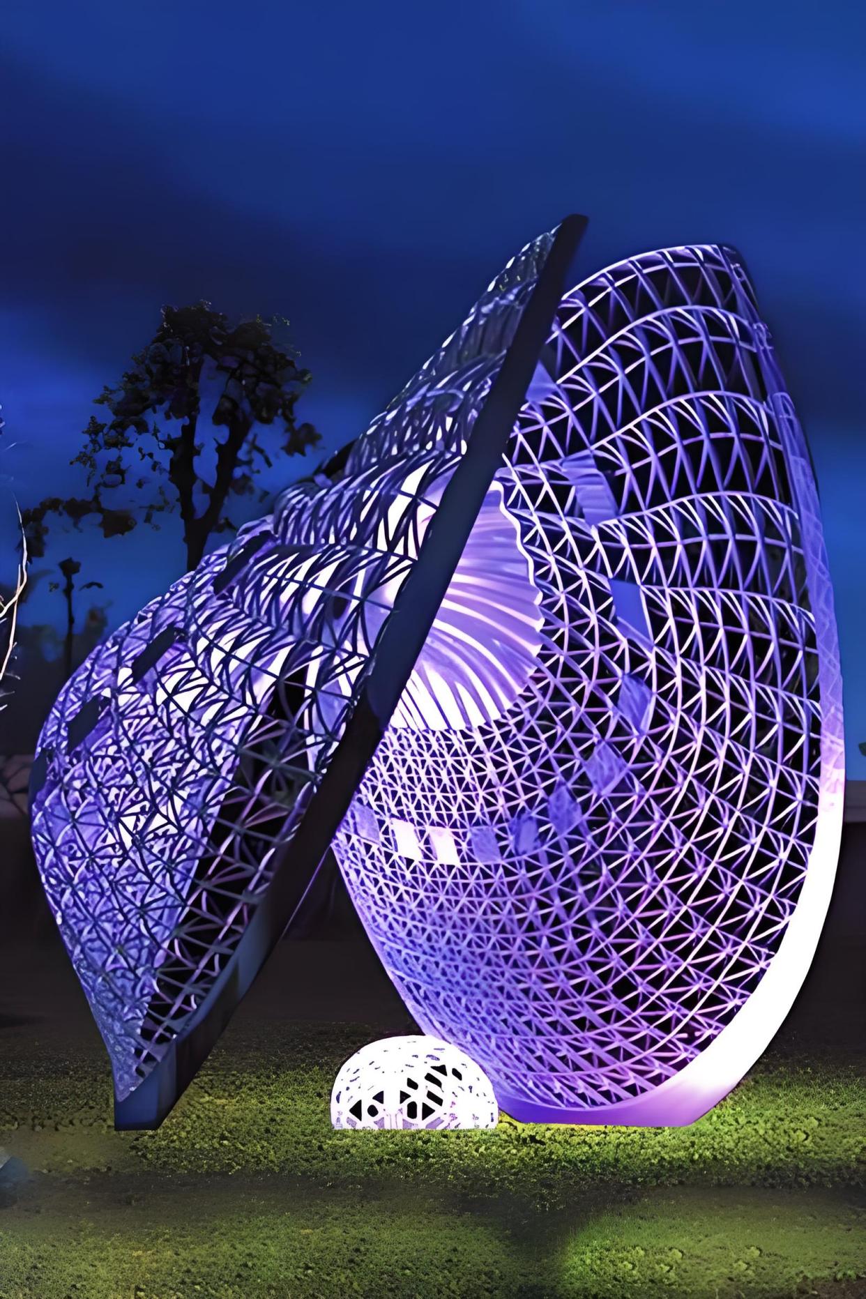 镜面月亮不锈钢雕塑