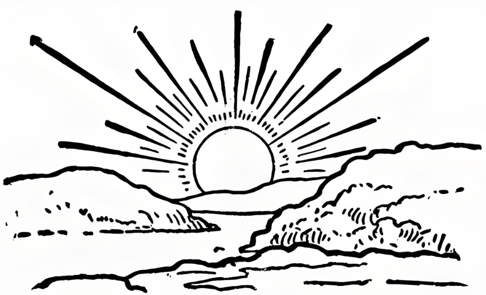 日出简笔画怎么画