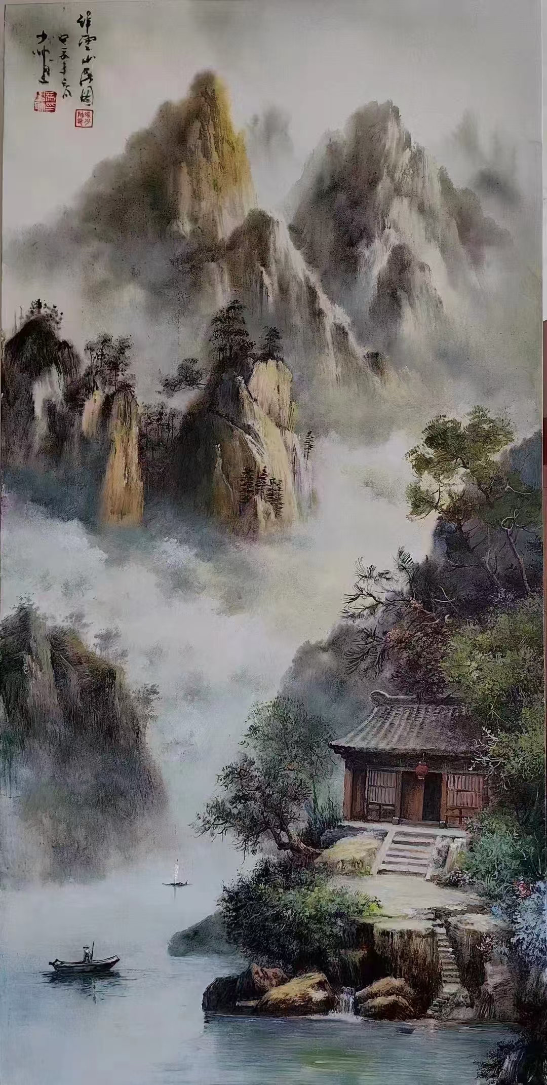 亚麻布画家冯少帅精品油画山水一平尺价格