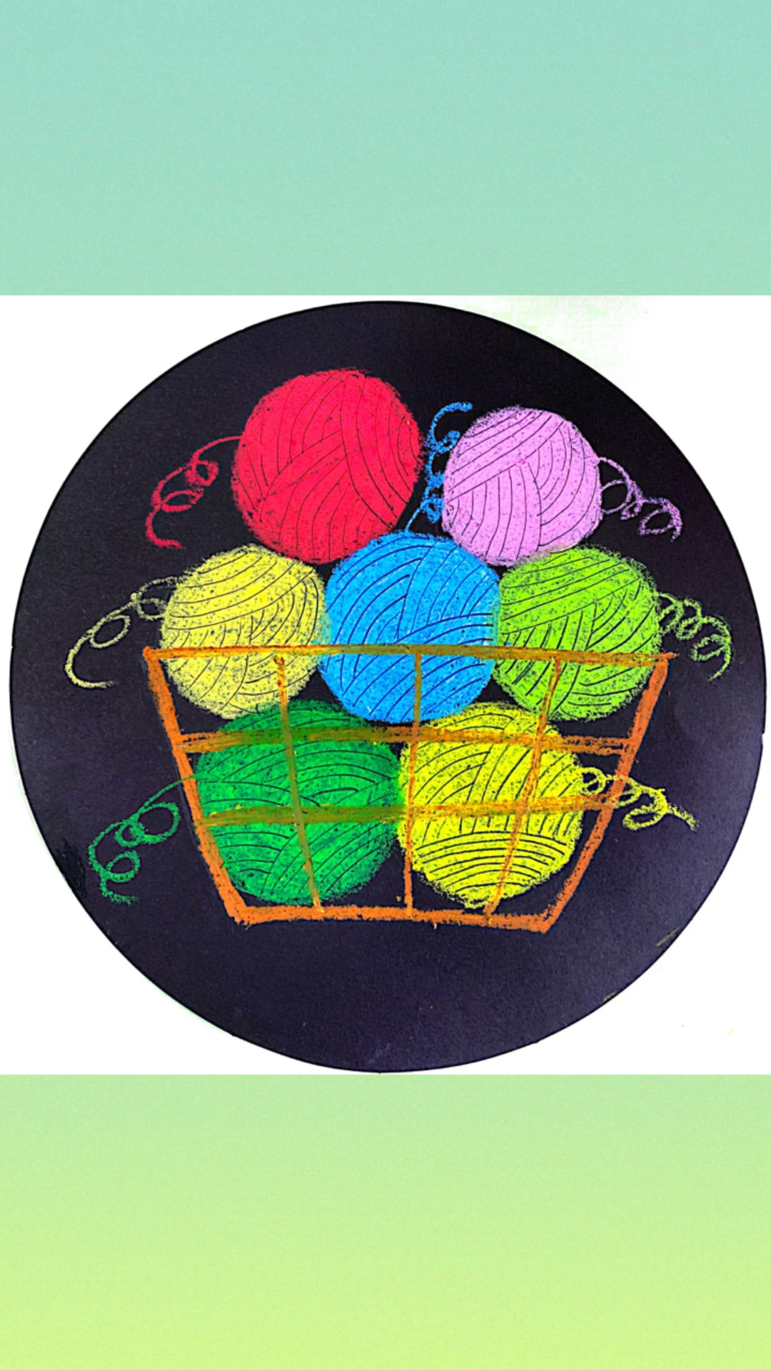 用油画棒画七彩毛线团.#创意美术#一起画画#萌知计划-度小视