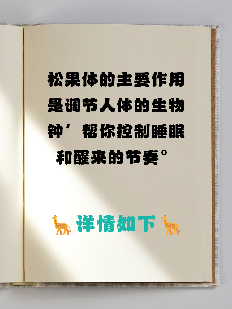 松果体的主要作用是调节人体的生物钟,帮你控制睡眠和