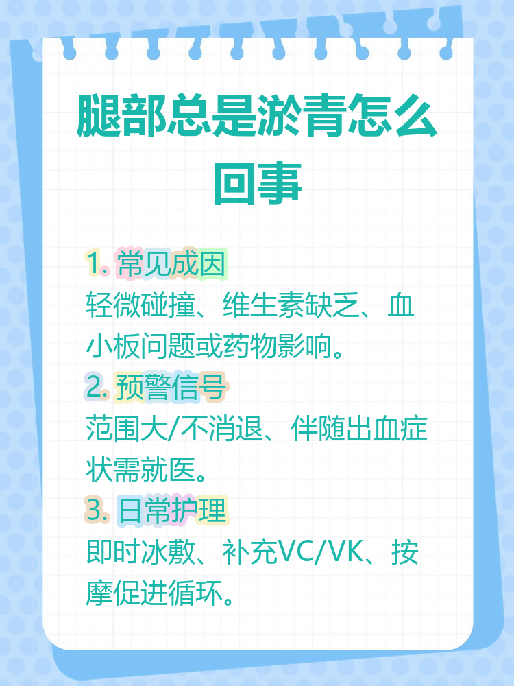 腿部总是淤青怎么回事