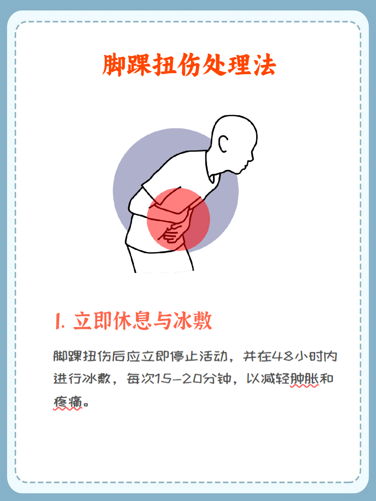 处理脚踝扭伤的最有效方法是及时采取适当的急救措施,以减轻疼痛和