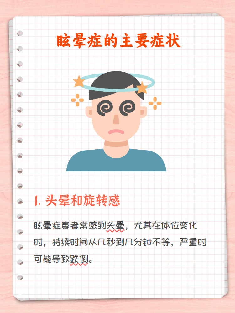 眩晕症主要表现为患者感到自身或周围环境在旋转或晃动.