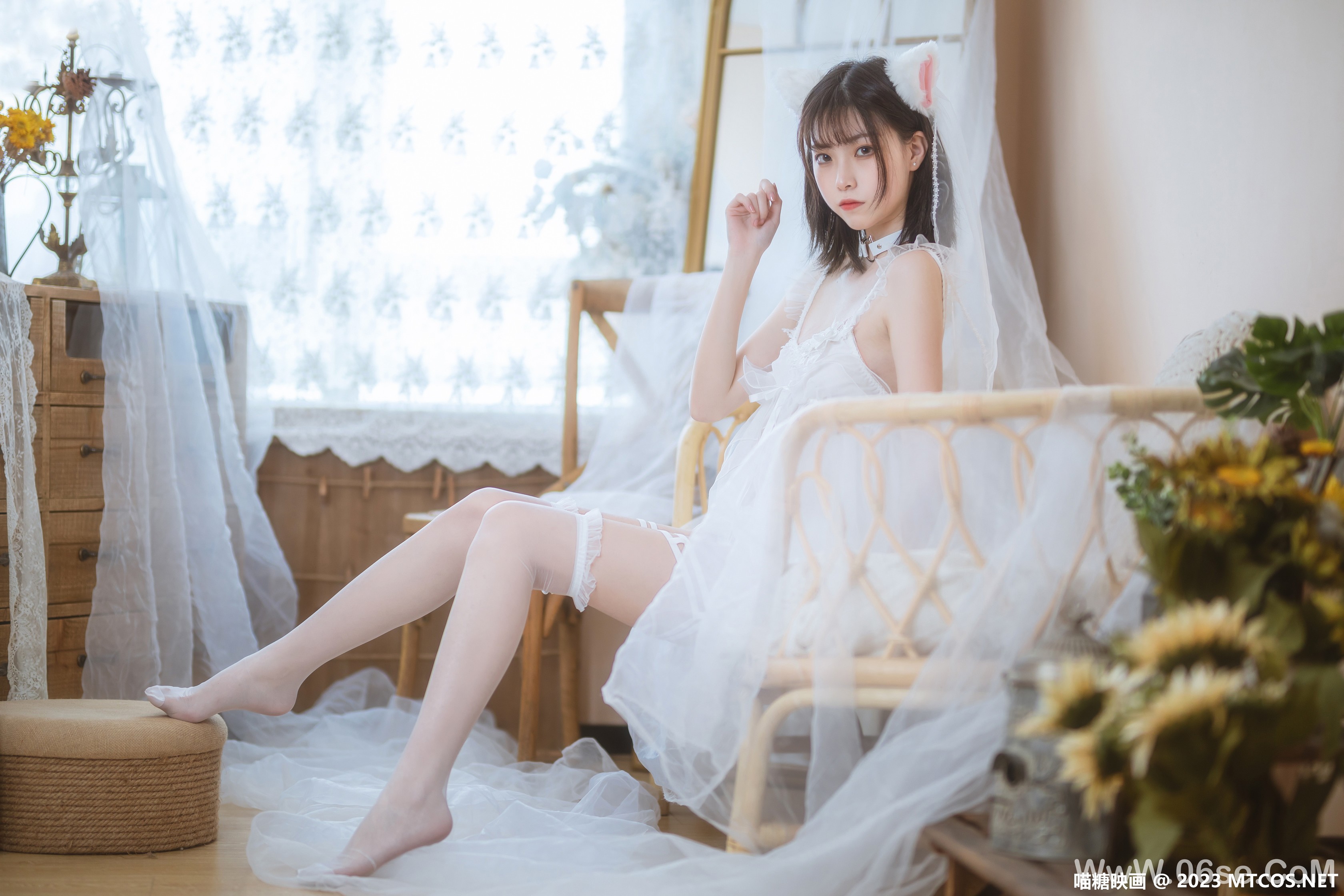 图片[5]-[喵糖映画] 2023.02.01 赏美 VOL.562 少女白色裙 [41+1P-814M]-六色网