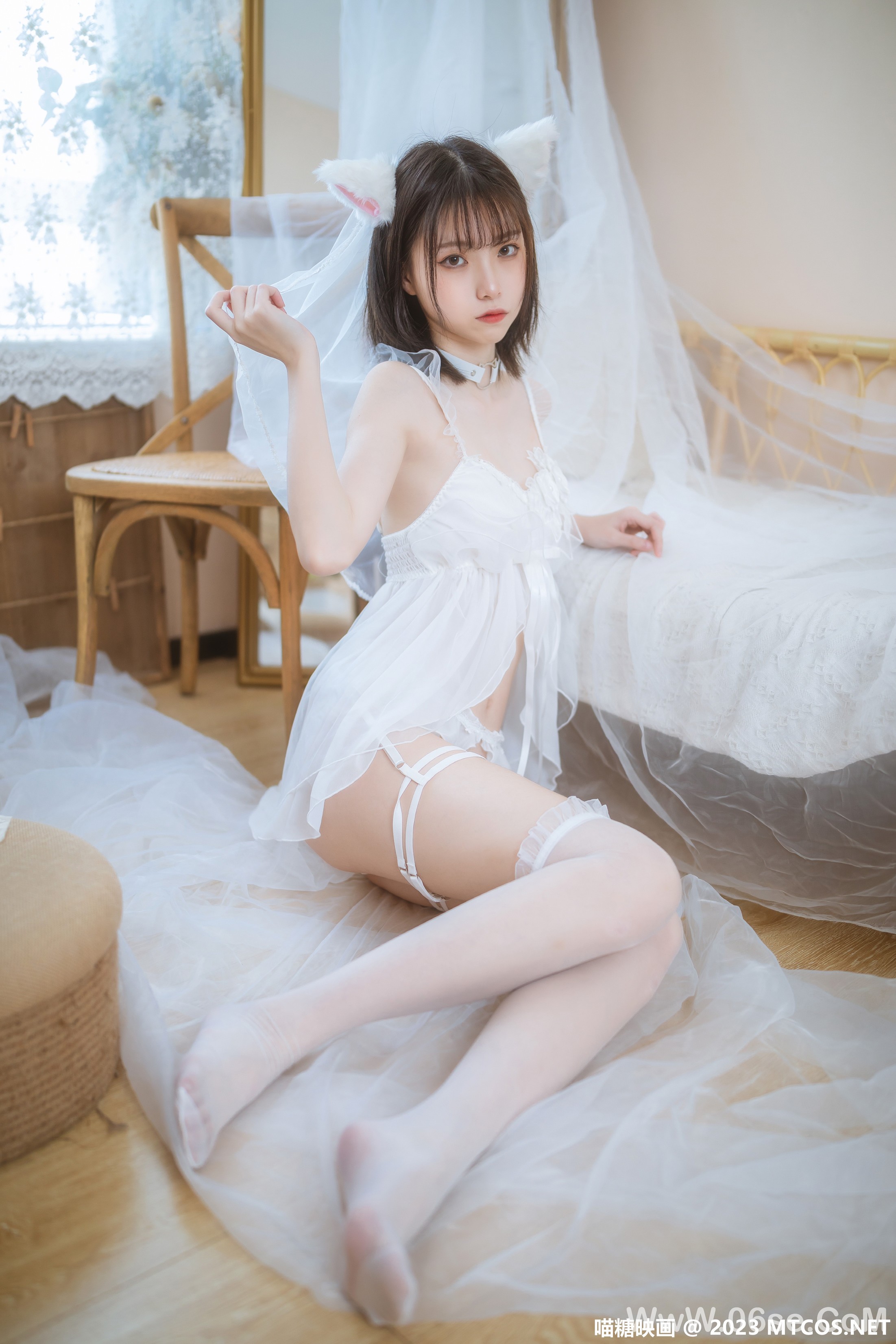 图片[39]-[喵糖映画] 2023.02.01 赏美 VOL.562 少女白色裙 [41+1P-814M]-六色网