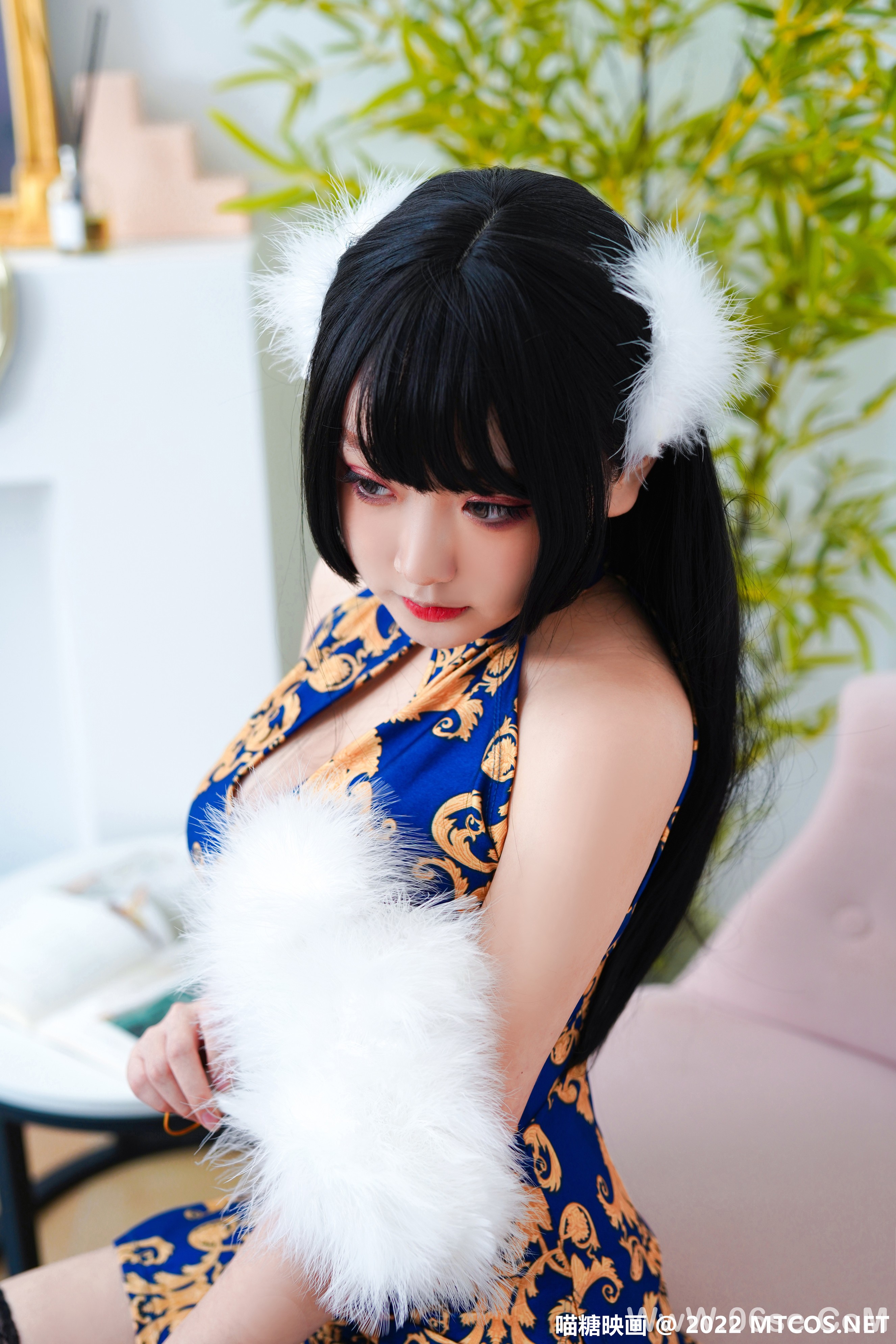 图片[3]-[喵糖映画] 2022.12.12 赏美 VOL.548 蓝色旗袍 [52+1P-1.10G]-六色网