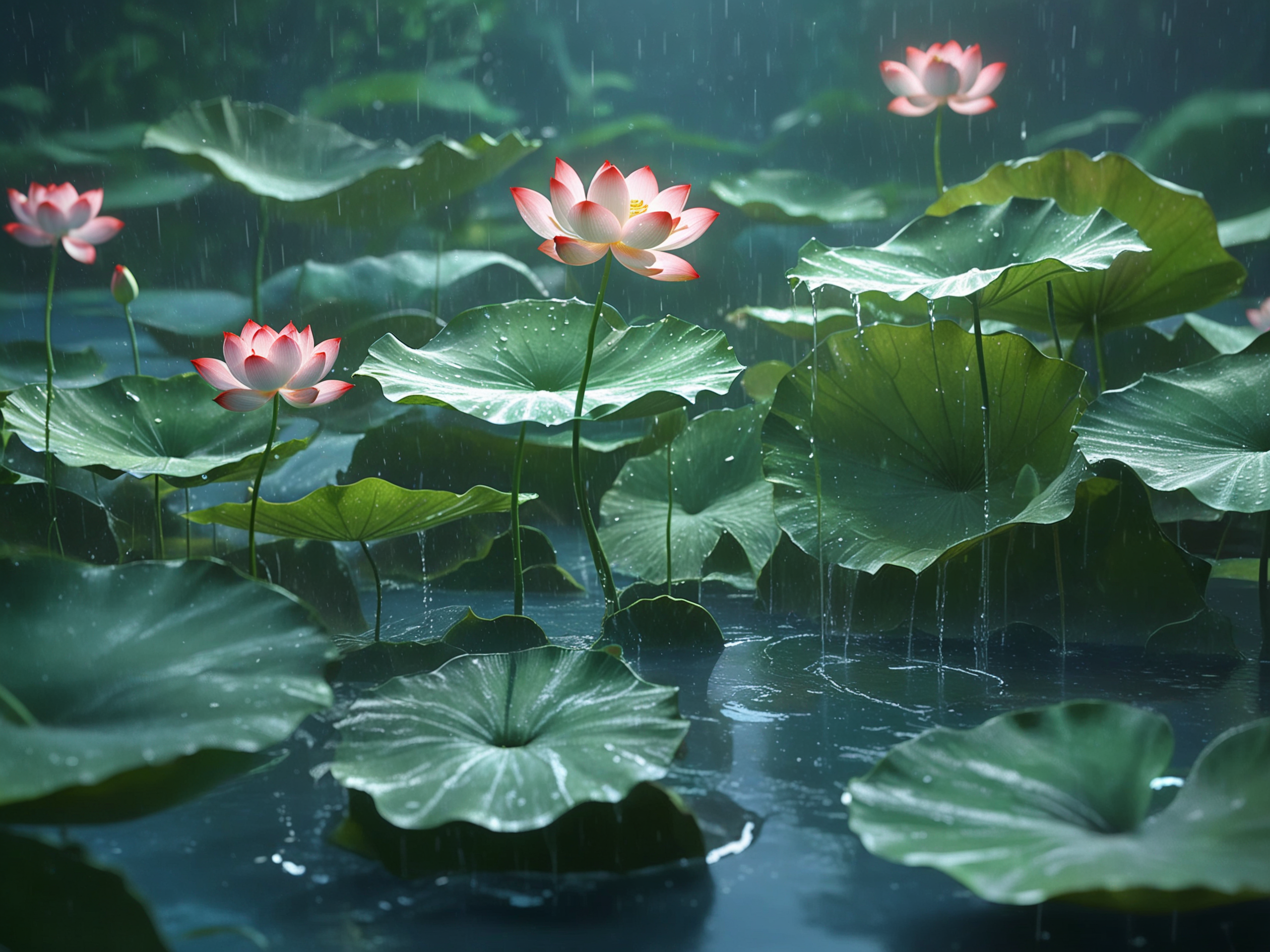 水面清圆,新荷跳雨,两首词诉尽雨后荷塘的诗意浪漫