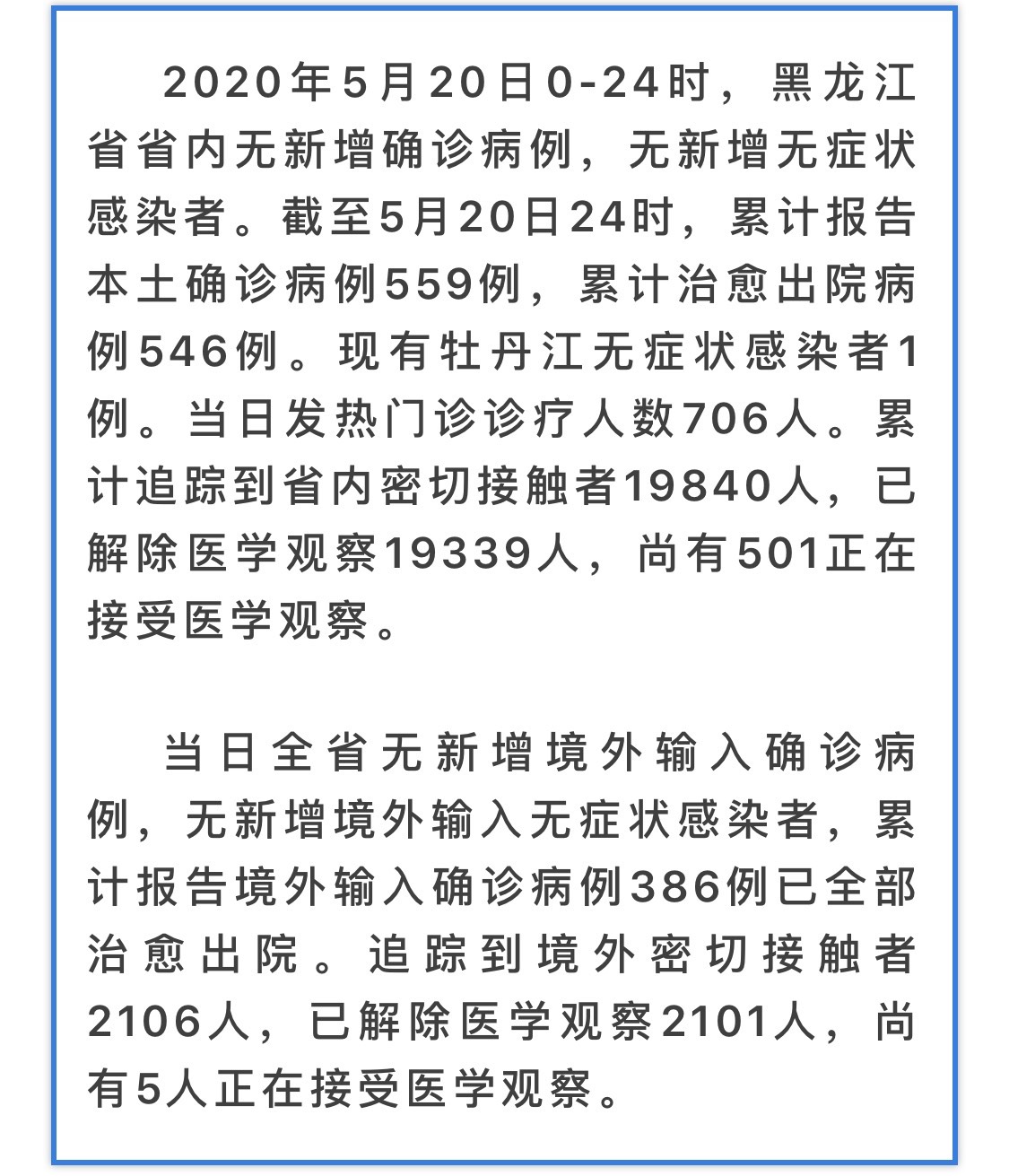 黑龙江省最新疫情通报