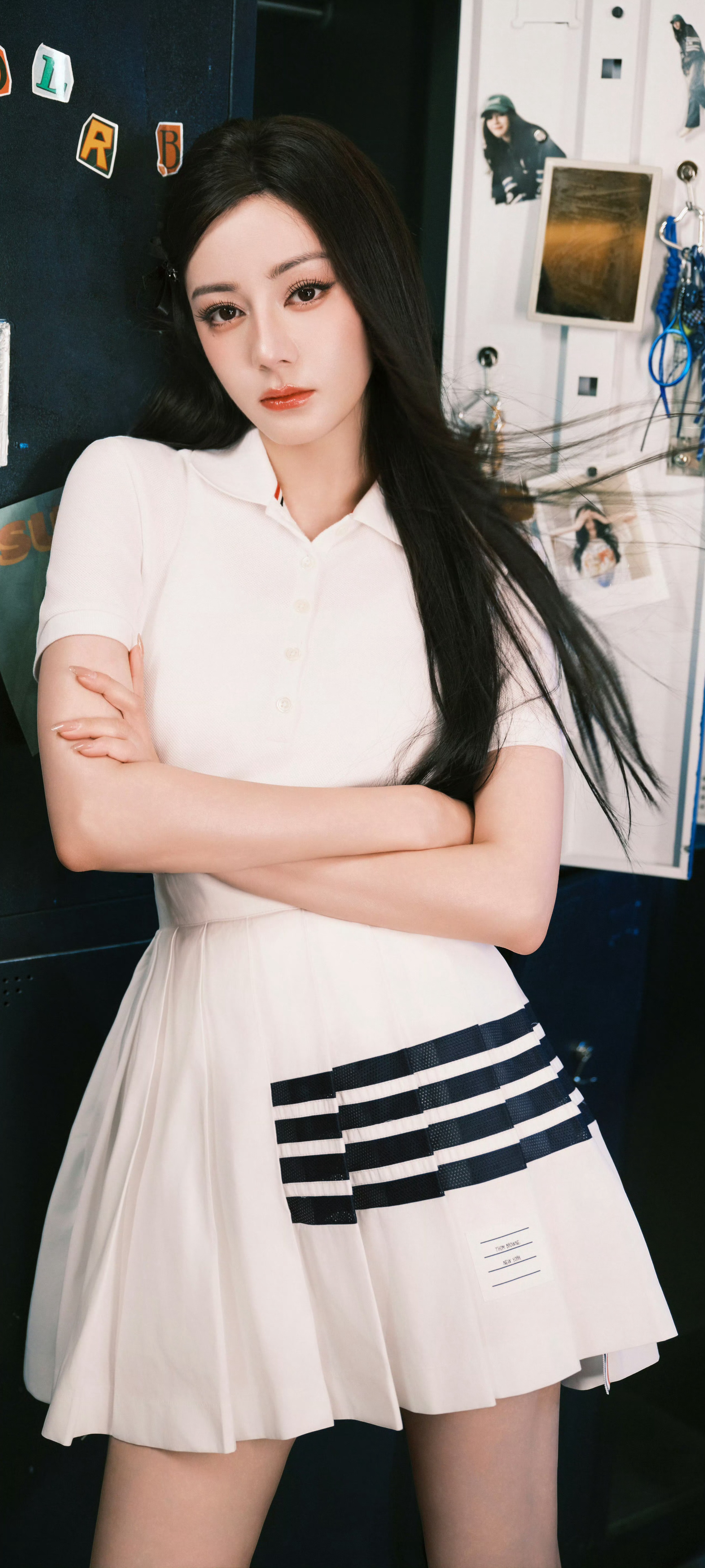 迪丽热巴,白裙穿搭少女感#迪丽热巴