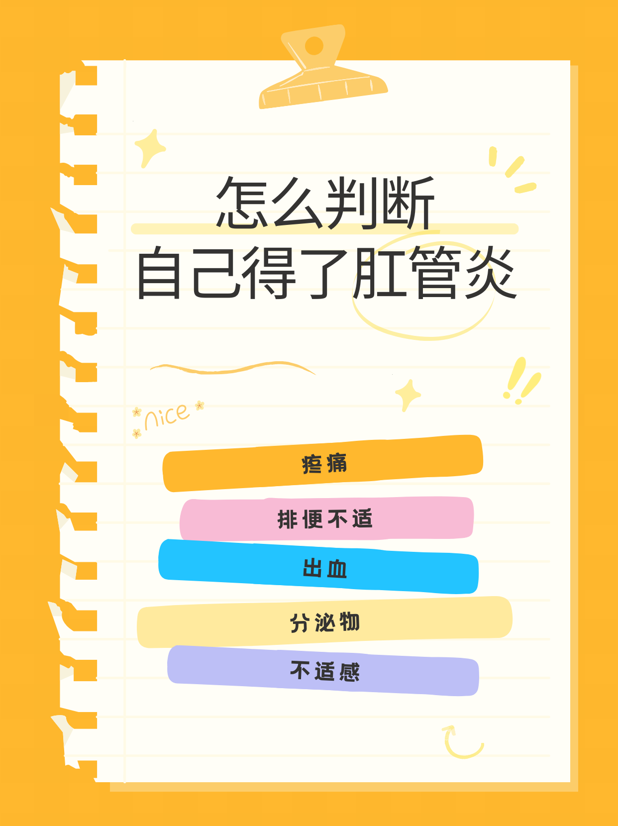 那么,有哪些症状和体征可以帮助我们判断自己是否得了肛管炎呢?