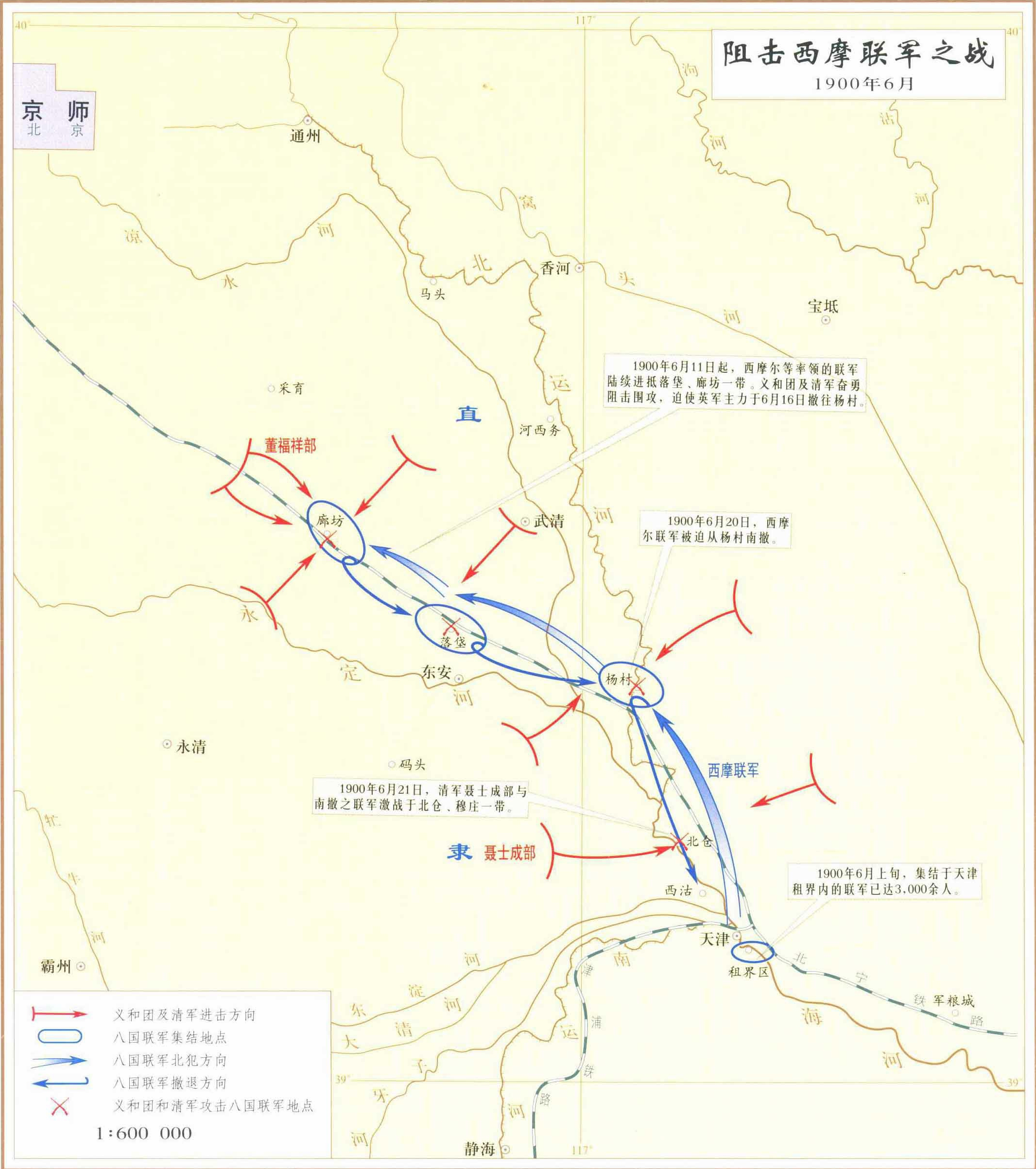 这仗打的…… 1900年6月,八国联军从天津向北京攻