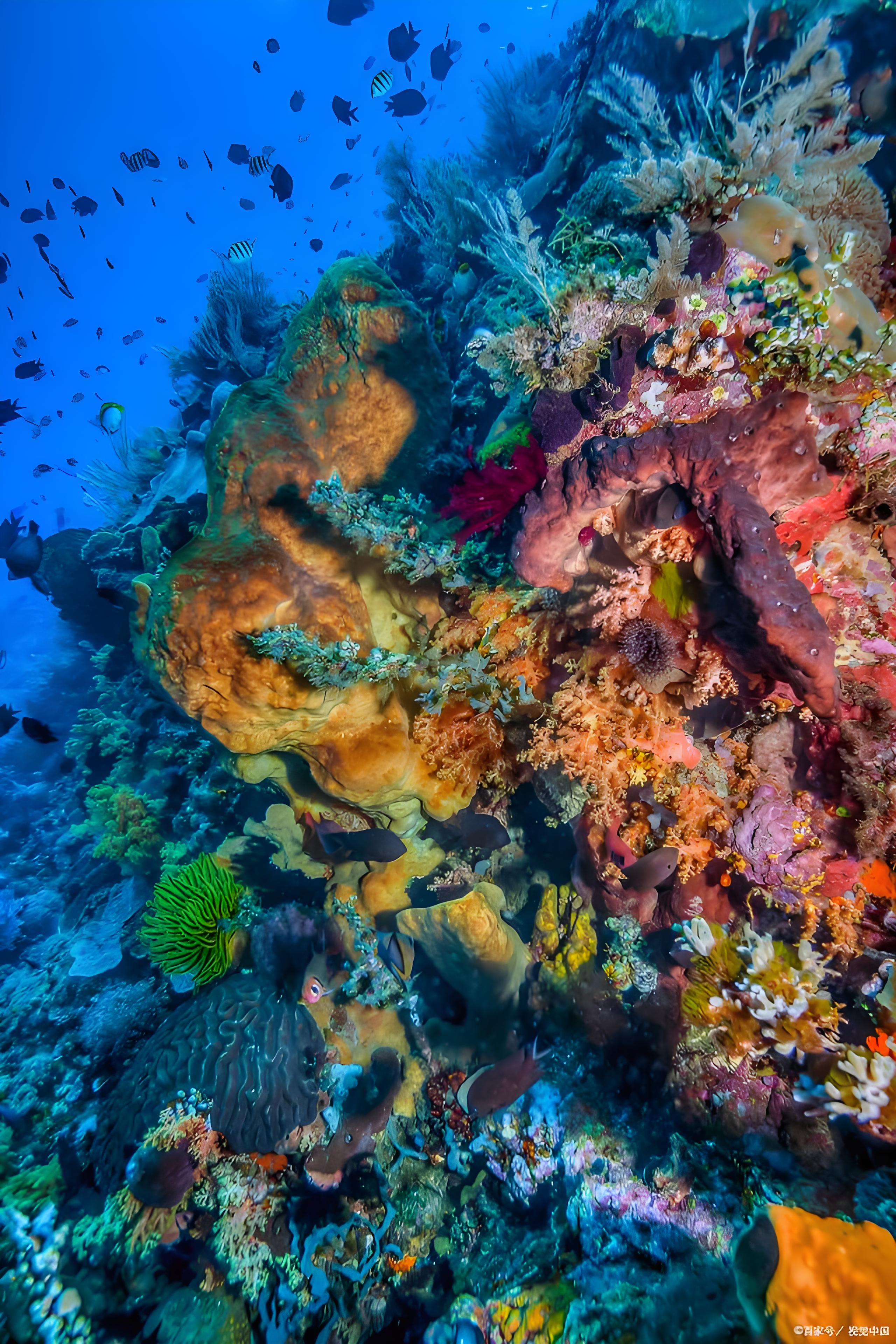 珊瑚礁是珊瑚虫建造的堡垒,群生的珊瑚虫会聚集在一起,吸收海里蹈钙