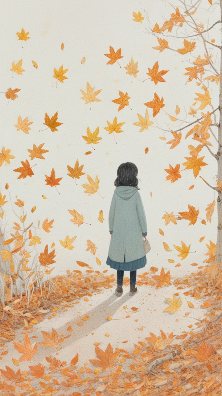 岁月轻拂,秋雨化作诗行,一片黄叶诉说一季的离别