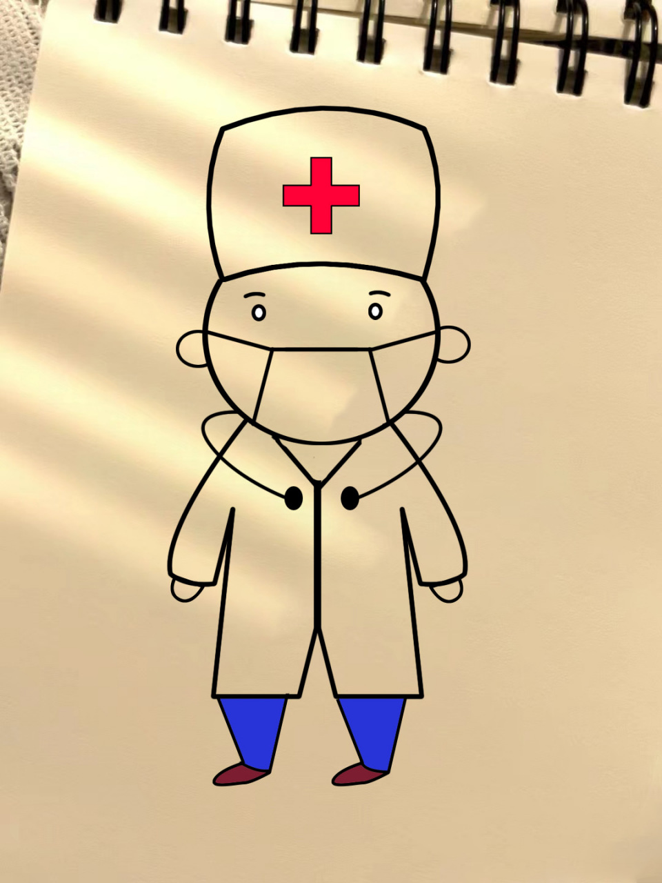 童画嘉年华#  哈喽,大家好,今天来画一个医生的简笔画,简单的几笔