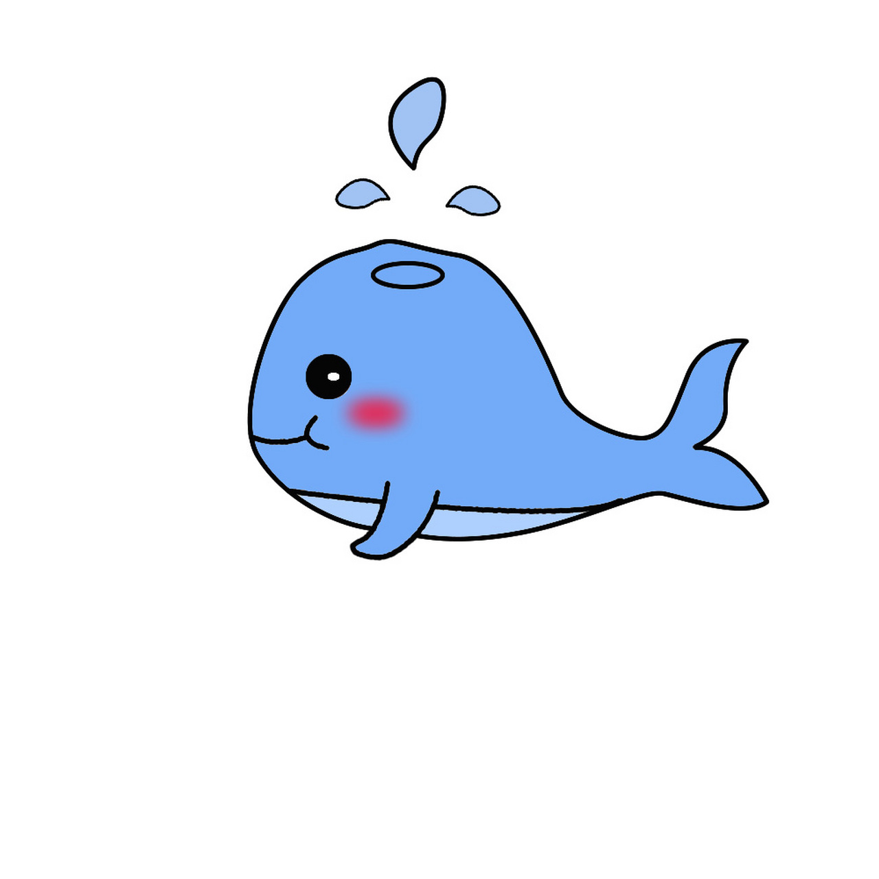 哈喽,小朋友们我们来鲸鱼的简笔画,下面我们一起来画一下: 1.