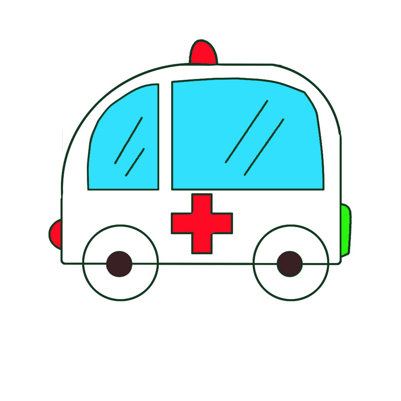 哈喽,大家好,今天来画一下救护车的简笔画,下面跟着步骤来画一下:1..