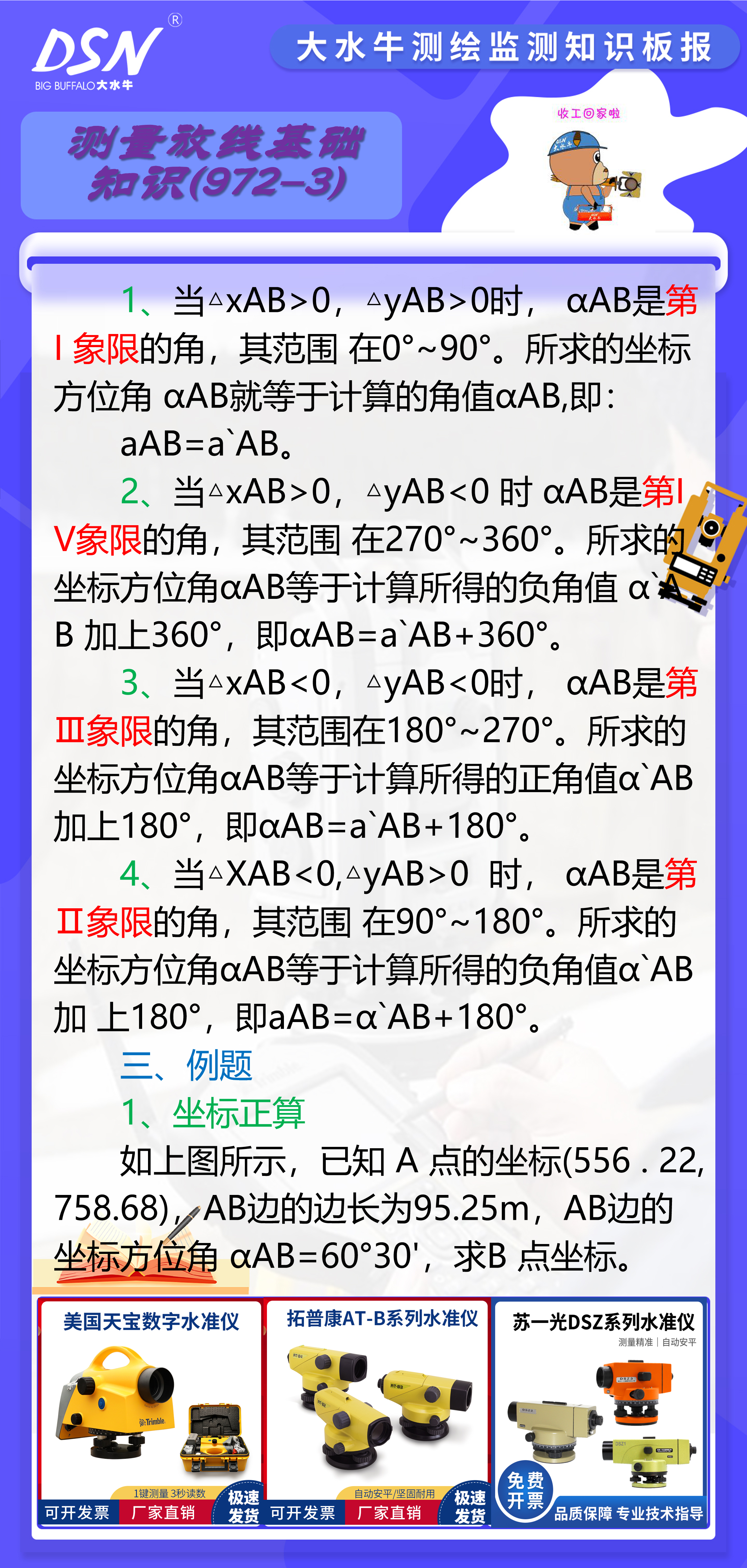 赛维板报丨坐标正算与坐标反算  坐标反算是根据直线始点和终点的坐标