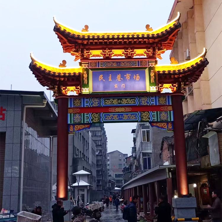 村口水泥仿古牌楼建设对于村庄的形象和文化建设至关重要