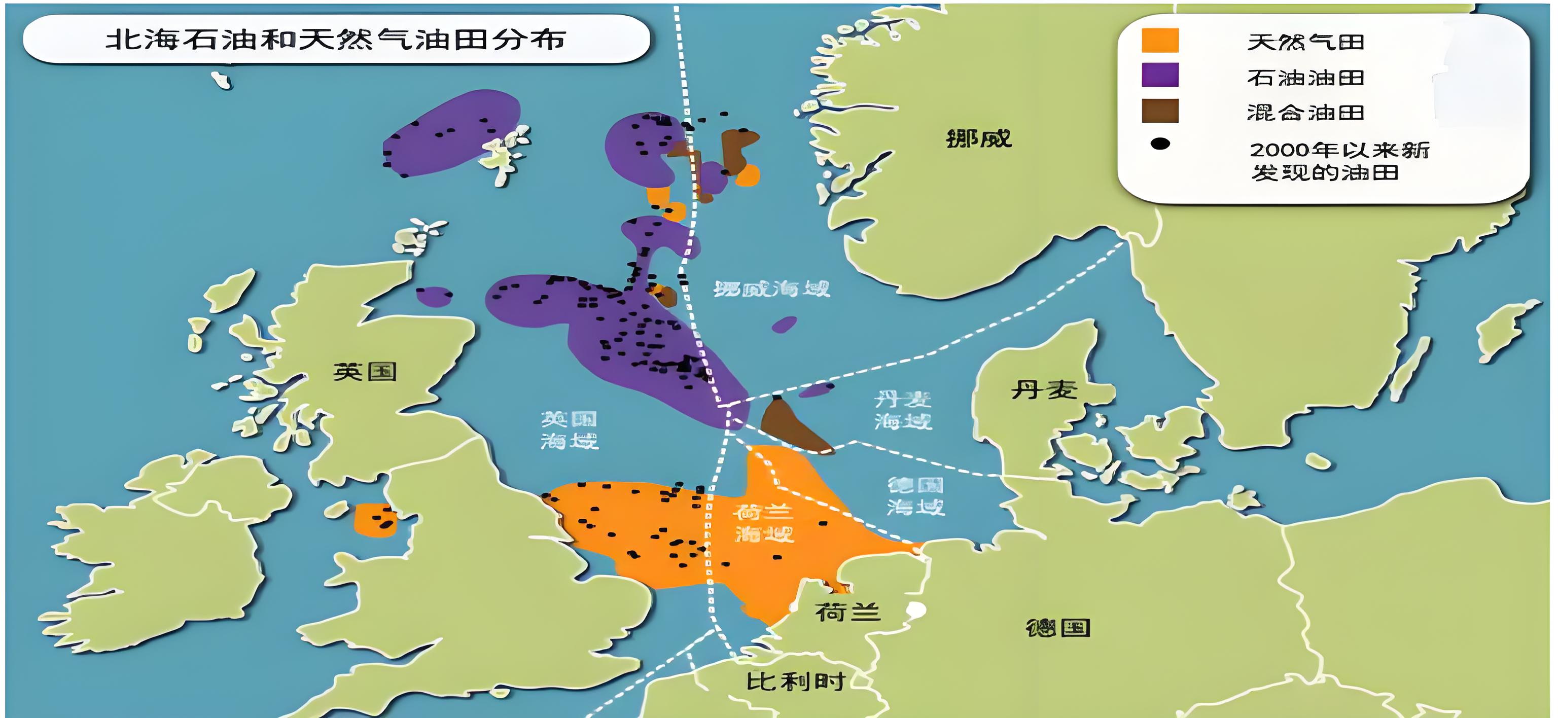 但随着时间的推移,英国逐渐成为疟焙 油田英国北海油田欧洲石油分布图