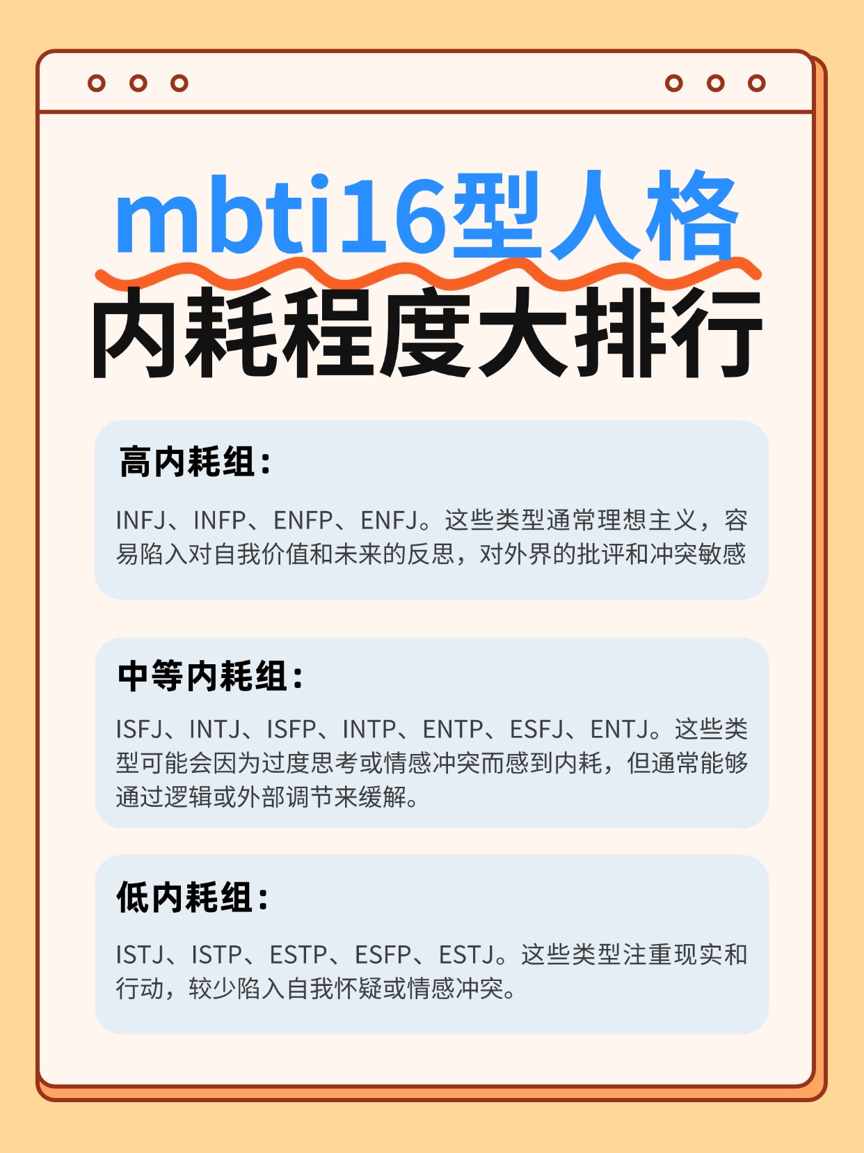 内耗较高的类型infjinfpenfpenfj