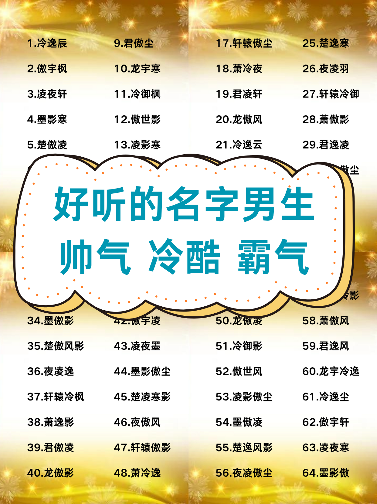 傲世影  13.凌网名男生霸气男生网名 好听 帅气男生网名高冷男生名字