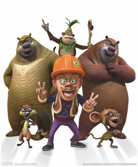 大熊二光头强合照熊出没经典图片熊二和光头强的图片光头强与森林动物