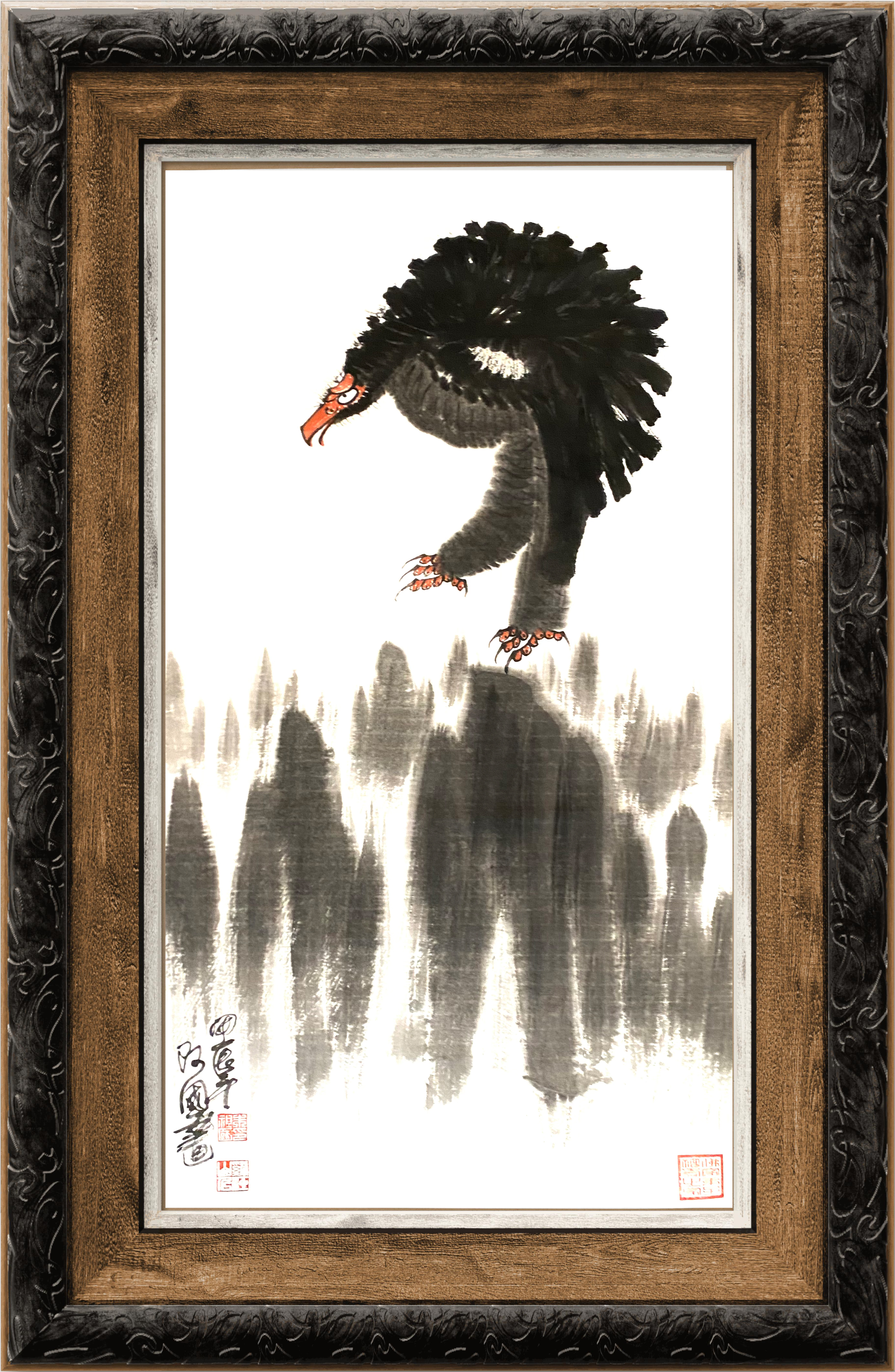 鹰也是追求卓越,被赋予权力和威望的精神信仰,而在传统的中国绘画题材