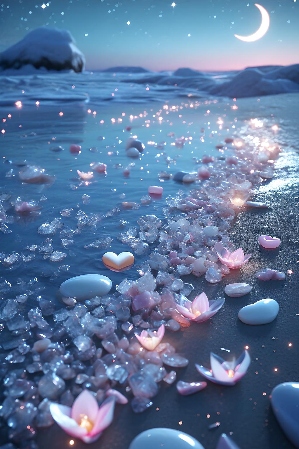 梦幻海滩璀璨星空下的浪漫瞬间