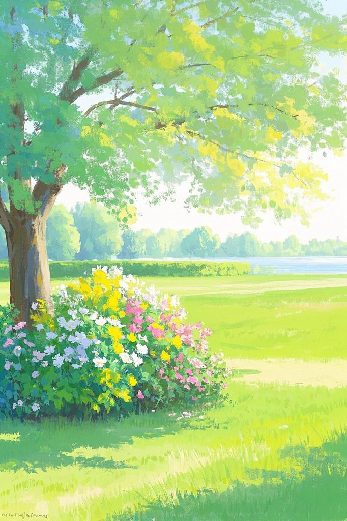 治愈系壁纸图,清新的花草树木