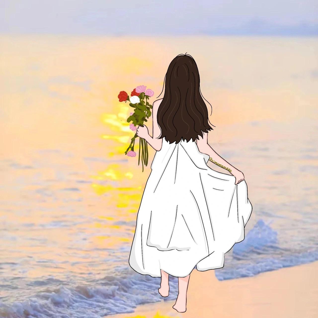 手绘插画治愈女生头像~ #头像# #女生手绘头像