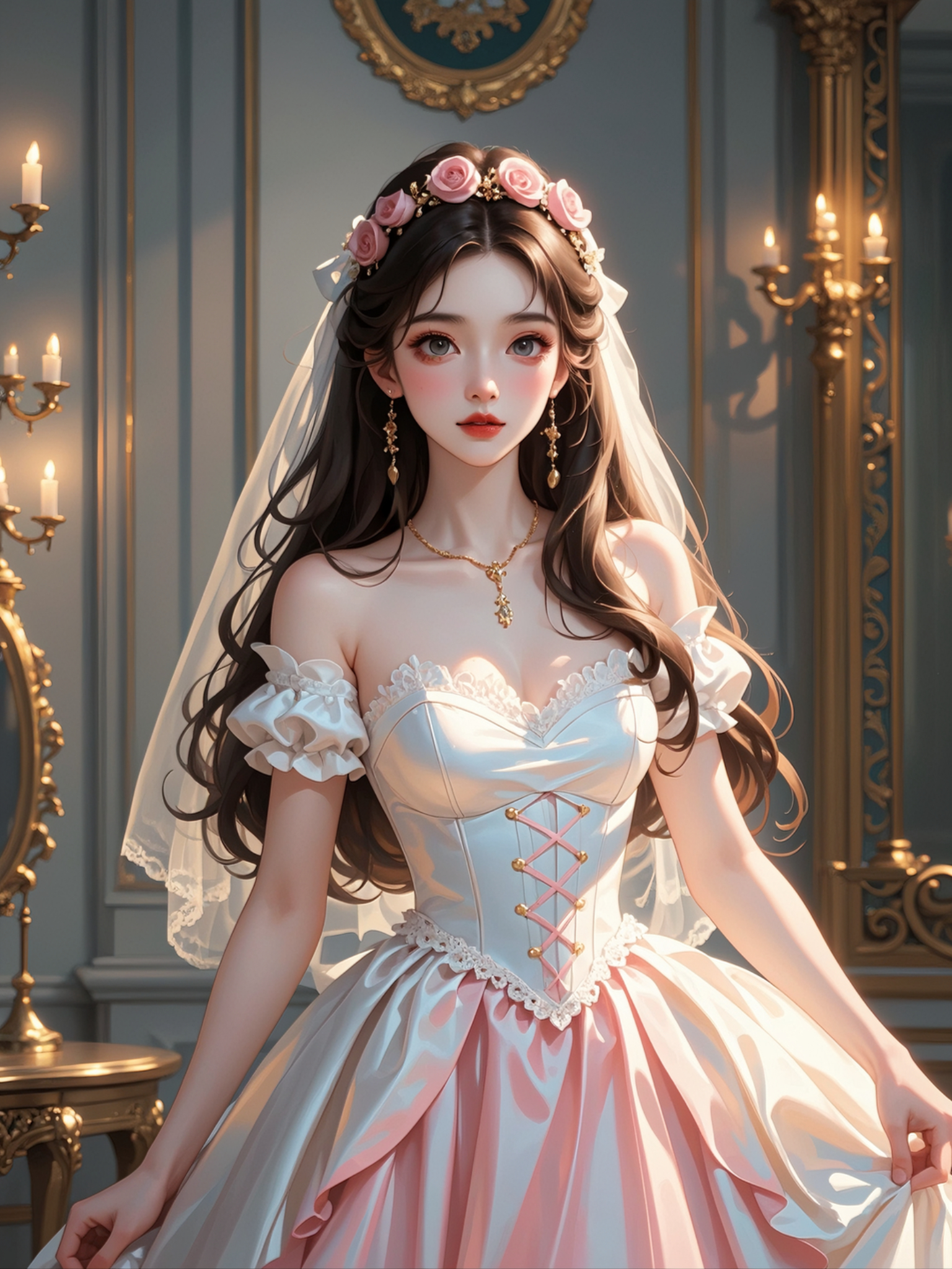 穿着婚纱的公主