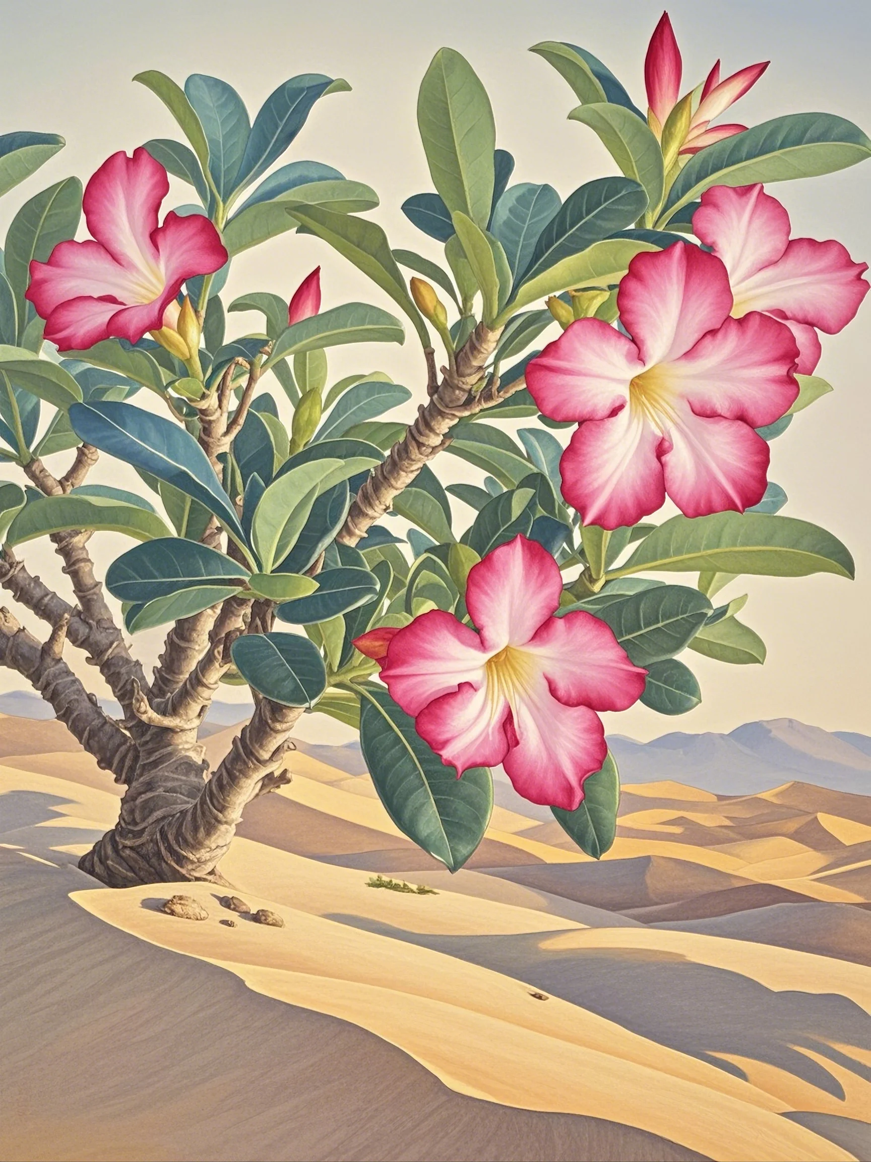 沙漠玫瑰的开花期通常在春末至夏季,具体来说,一般在5月至9月之间,这