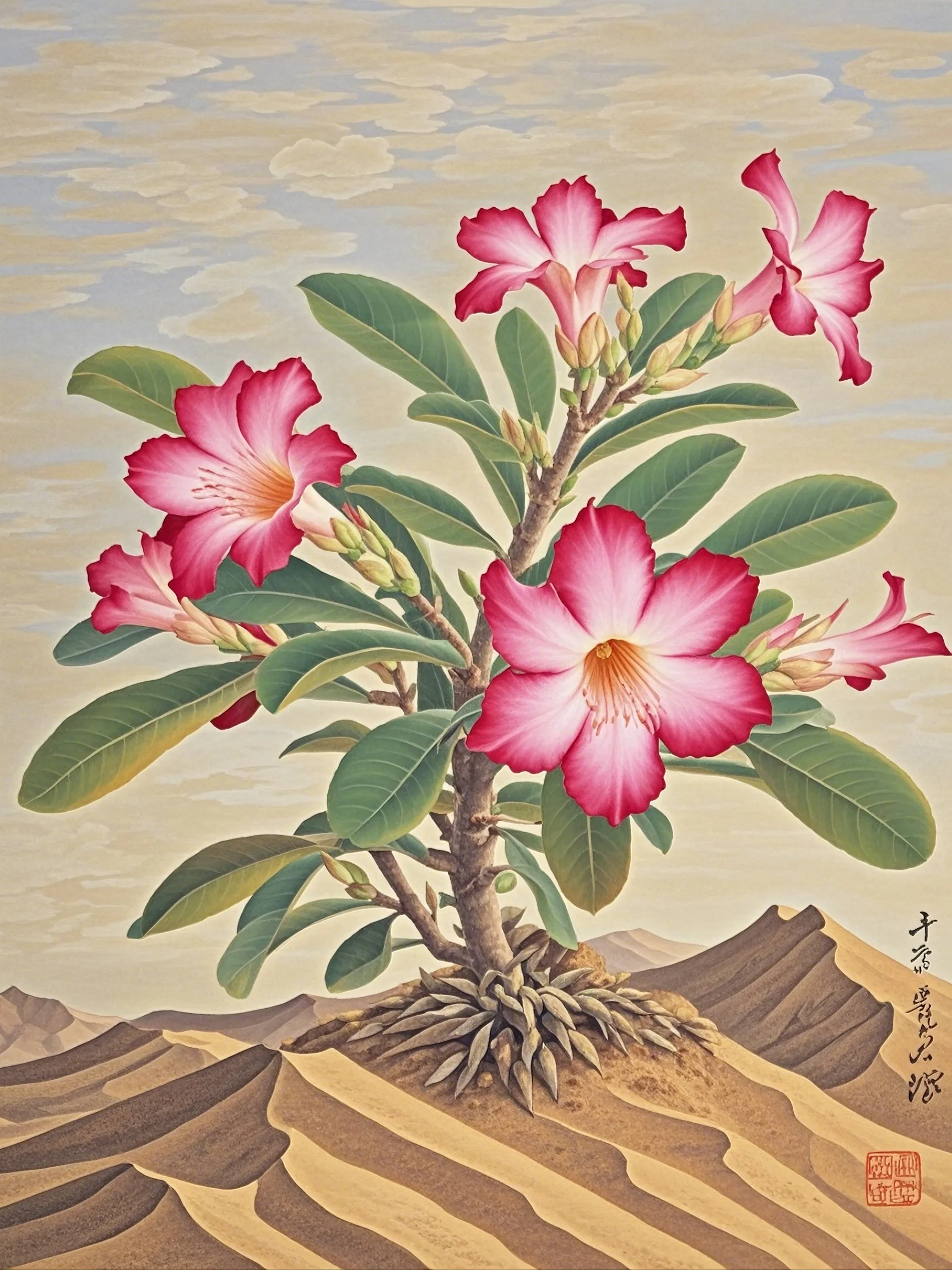 沙漠玫瑰的开花期通常在春末至夏季,具体来说,一般在5月至9月之间,这