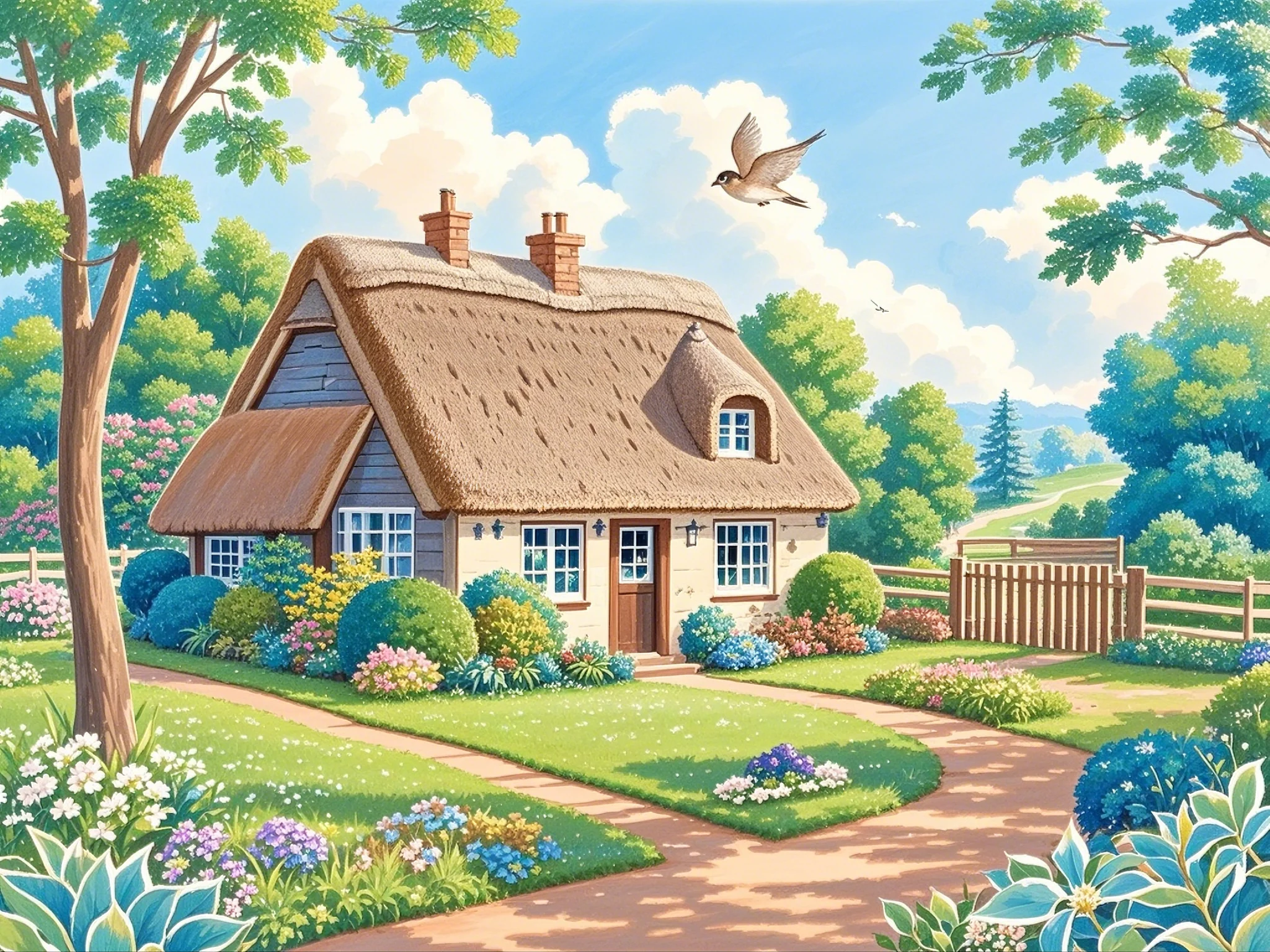 田园小屋,绿意盎然的家园
