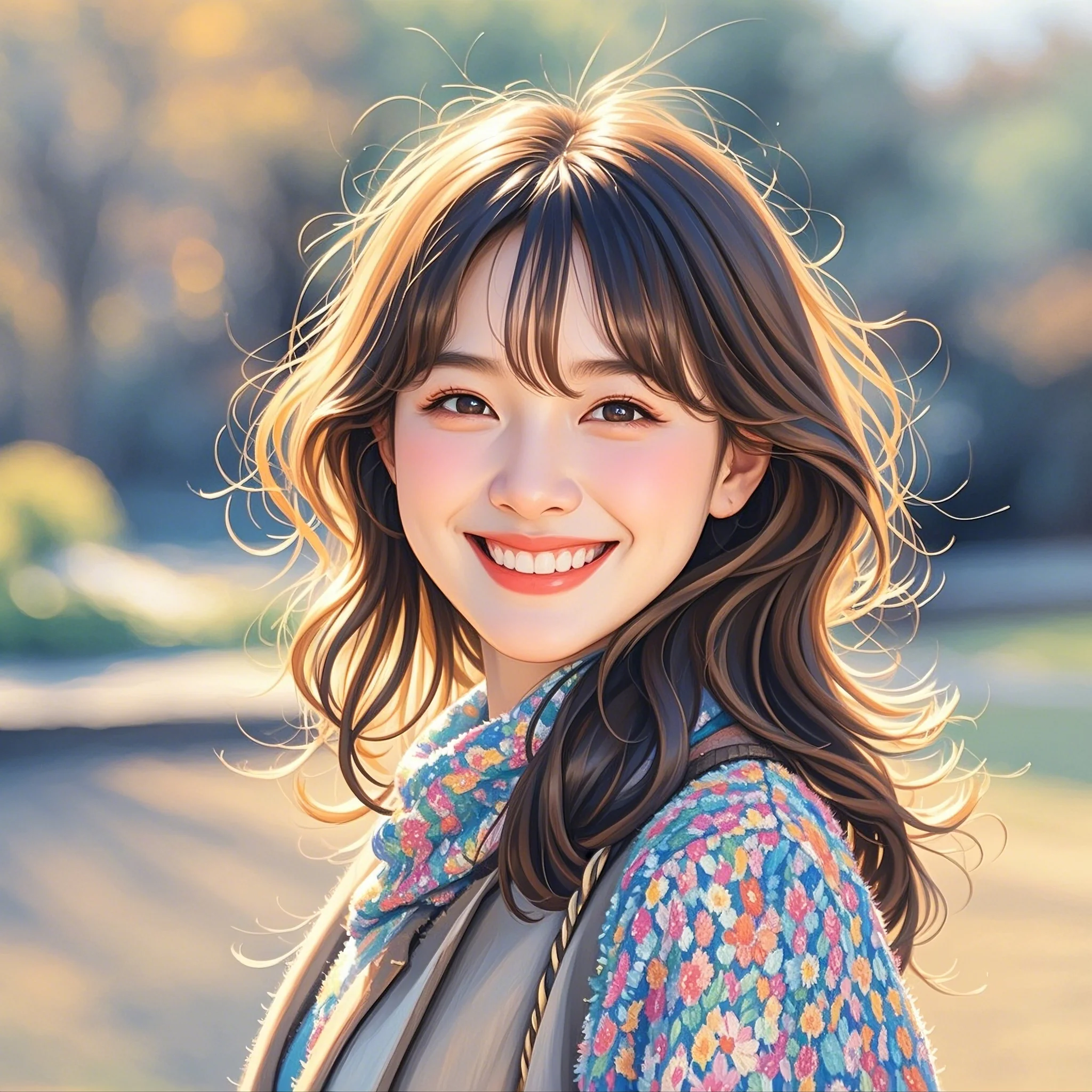 她的笑容如春日暖阳,甜美动人