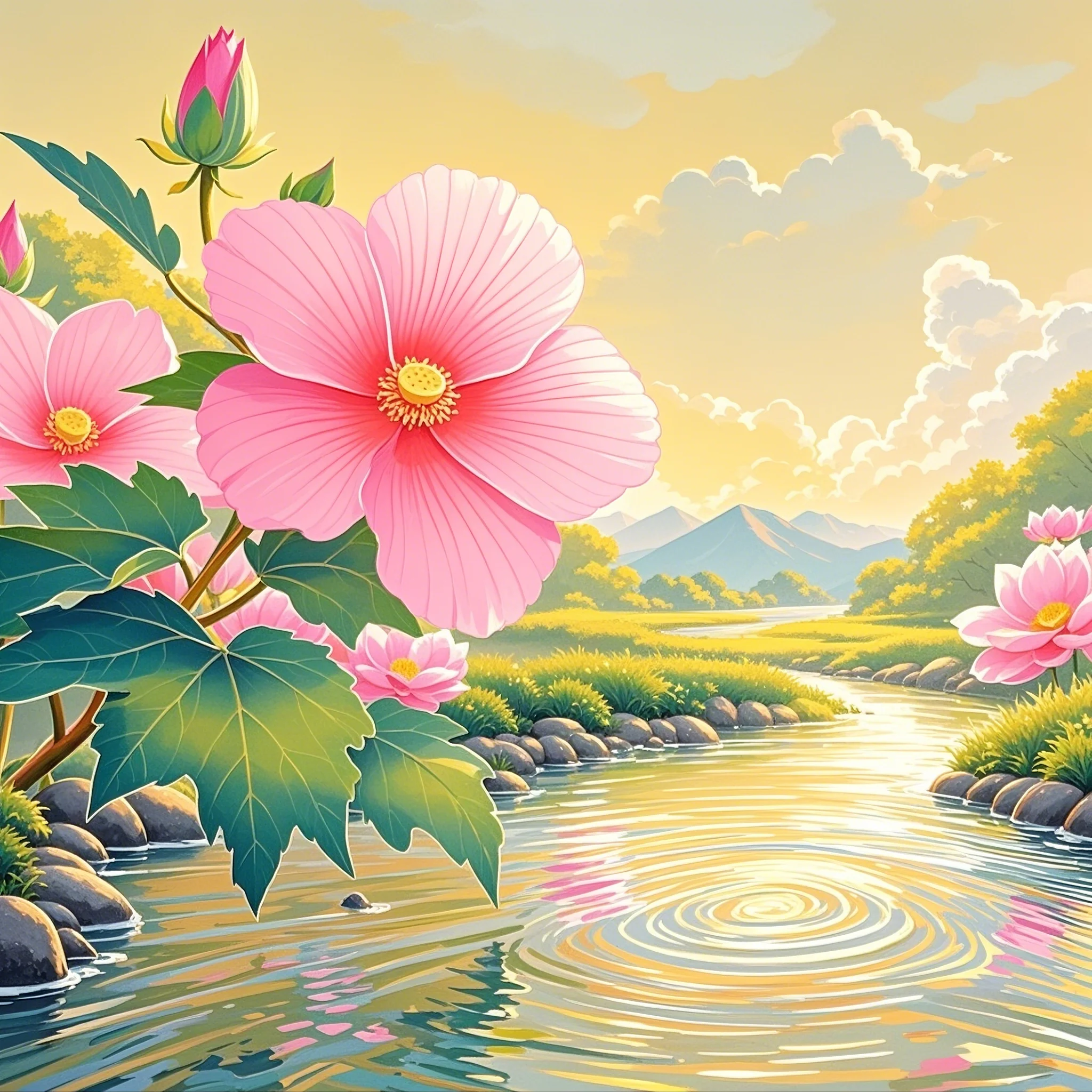 芙蓉花宛如出水芙蓉,清新脱俗,美不胜收