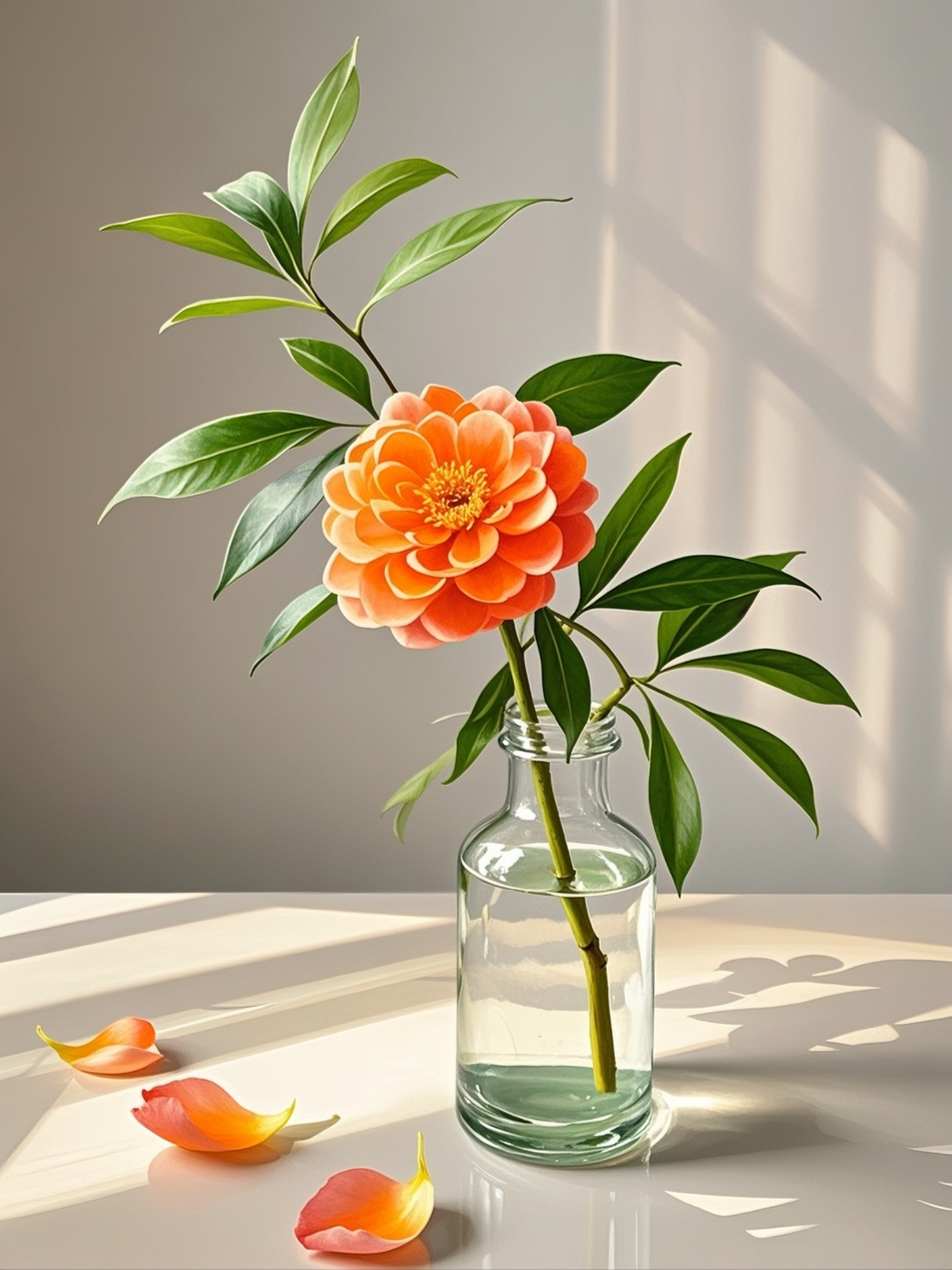 花瓶里的一枝花,静静诉说着优雅的故事