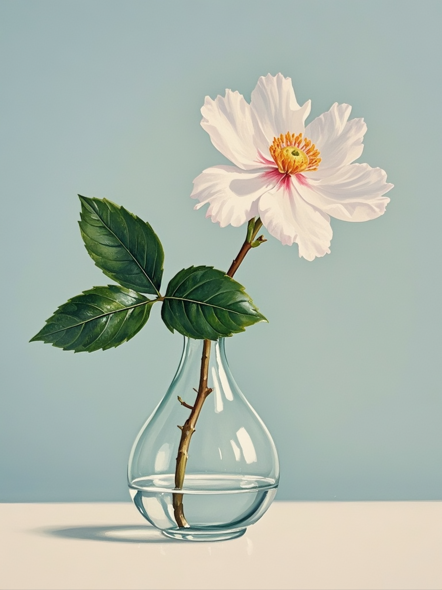 花瓶里的一枝花,静静诉说着优雅的故事