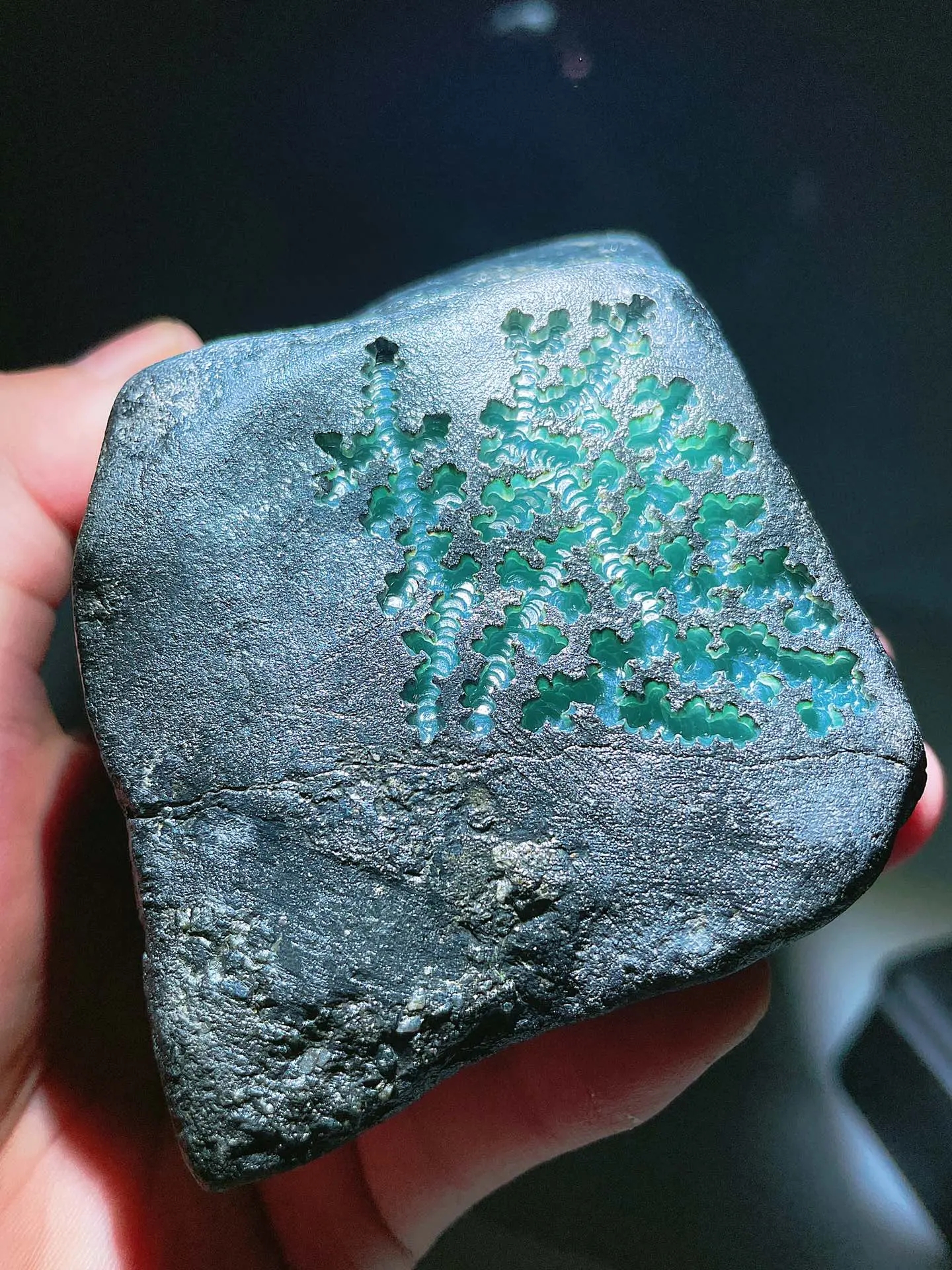 点击头像看直播# #翡翠原石#瞧这块原石,翠色如同秋天的稻谷,金黄而