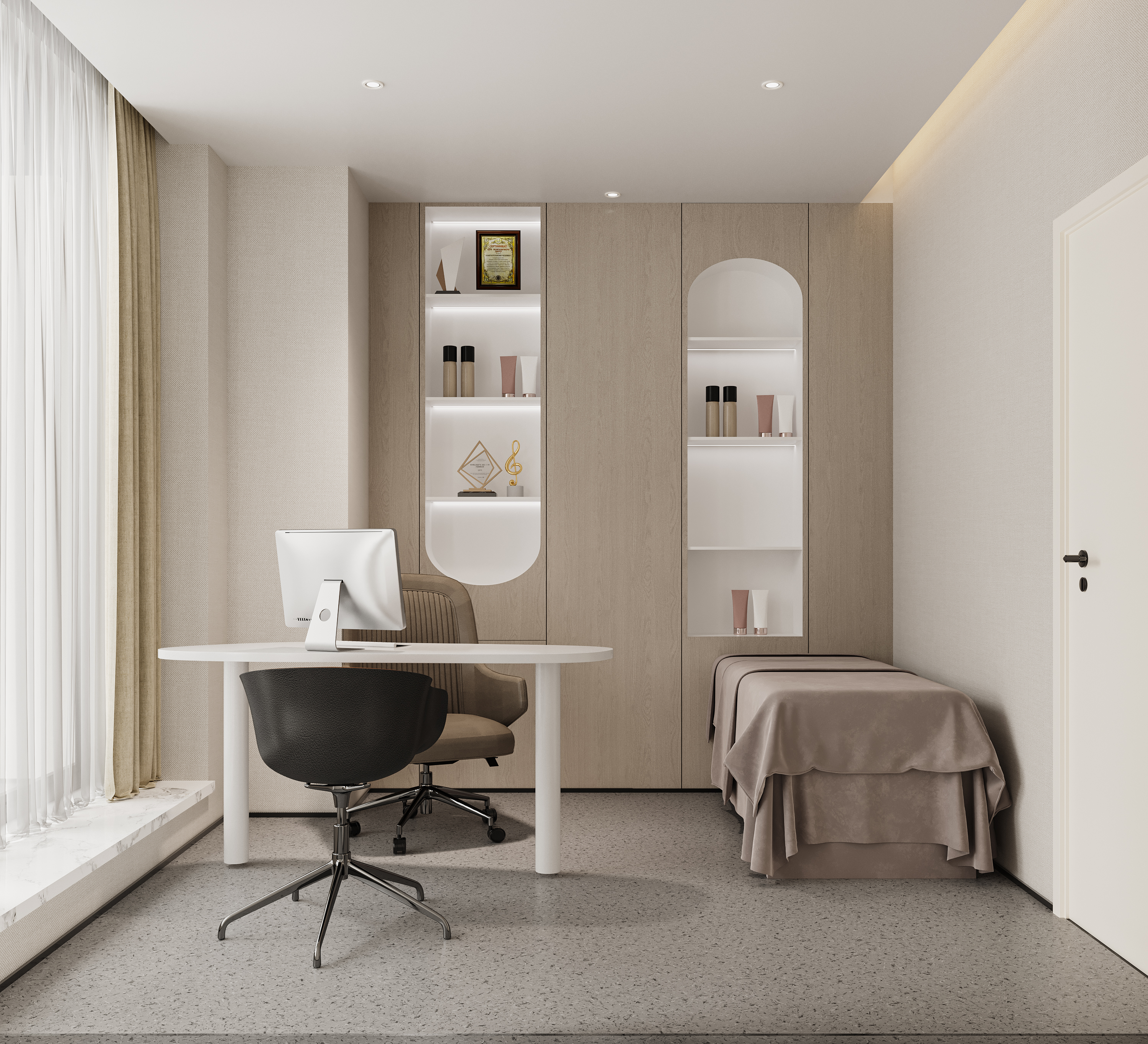 宁波美容院设计装修分享,淡雅纯净之美悠然绽放.